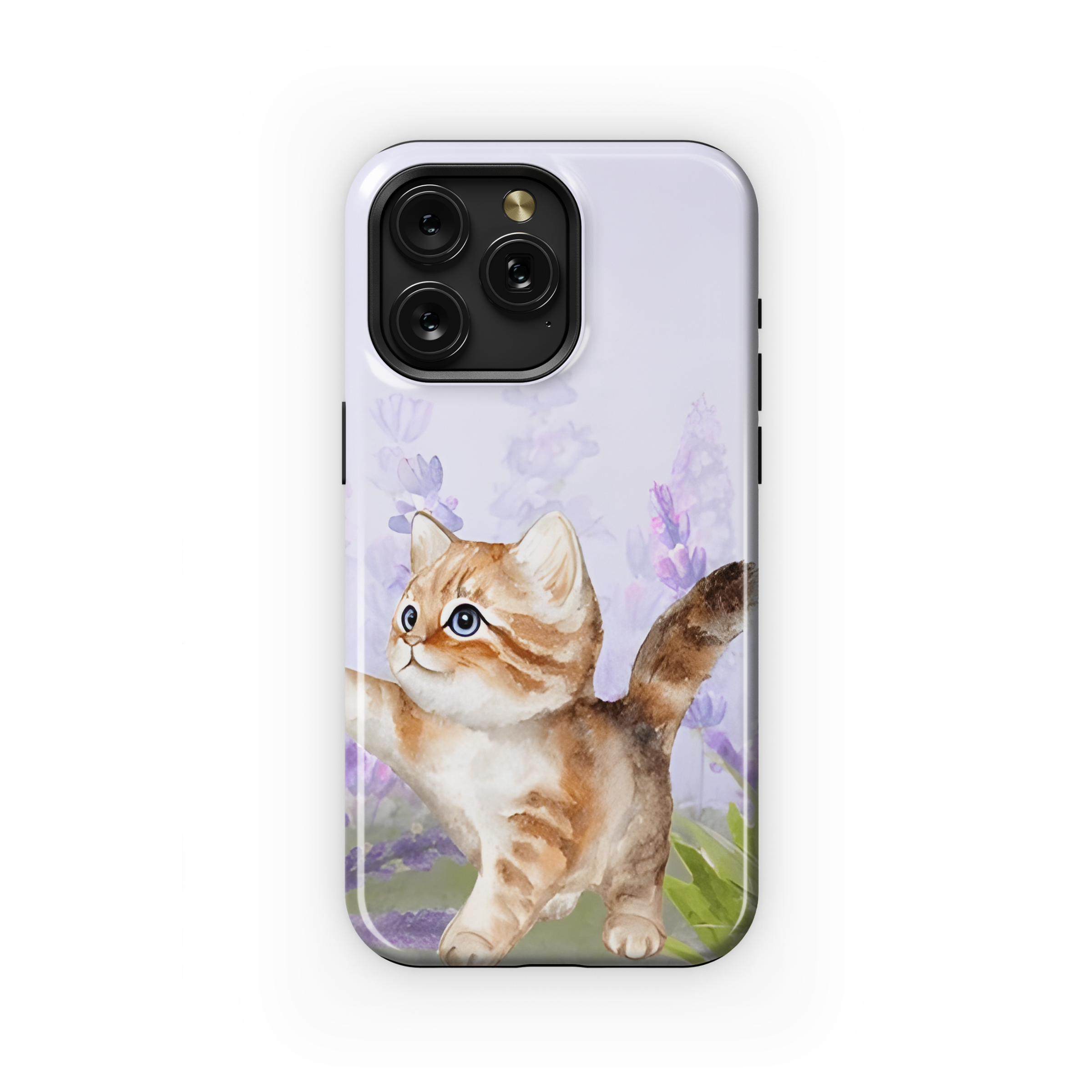 Lavender Field Kitty Butterfly Phone Case iPhone Samsung Cover Pixel 2818