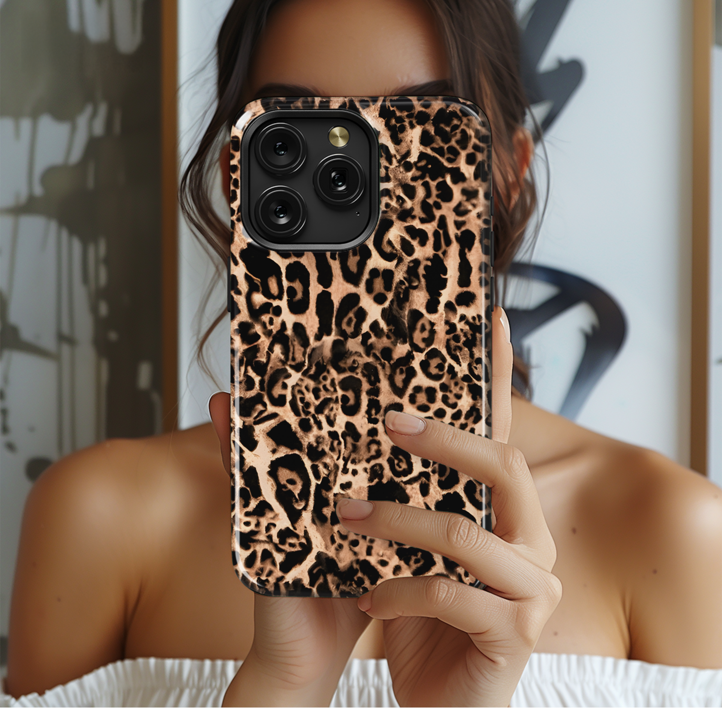 Leopard Animal Skin Print for Fabric Phone Case iPhone Samsung Cover Pixel 2251