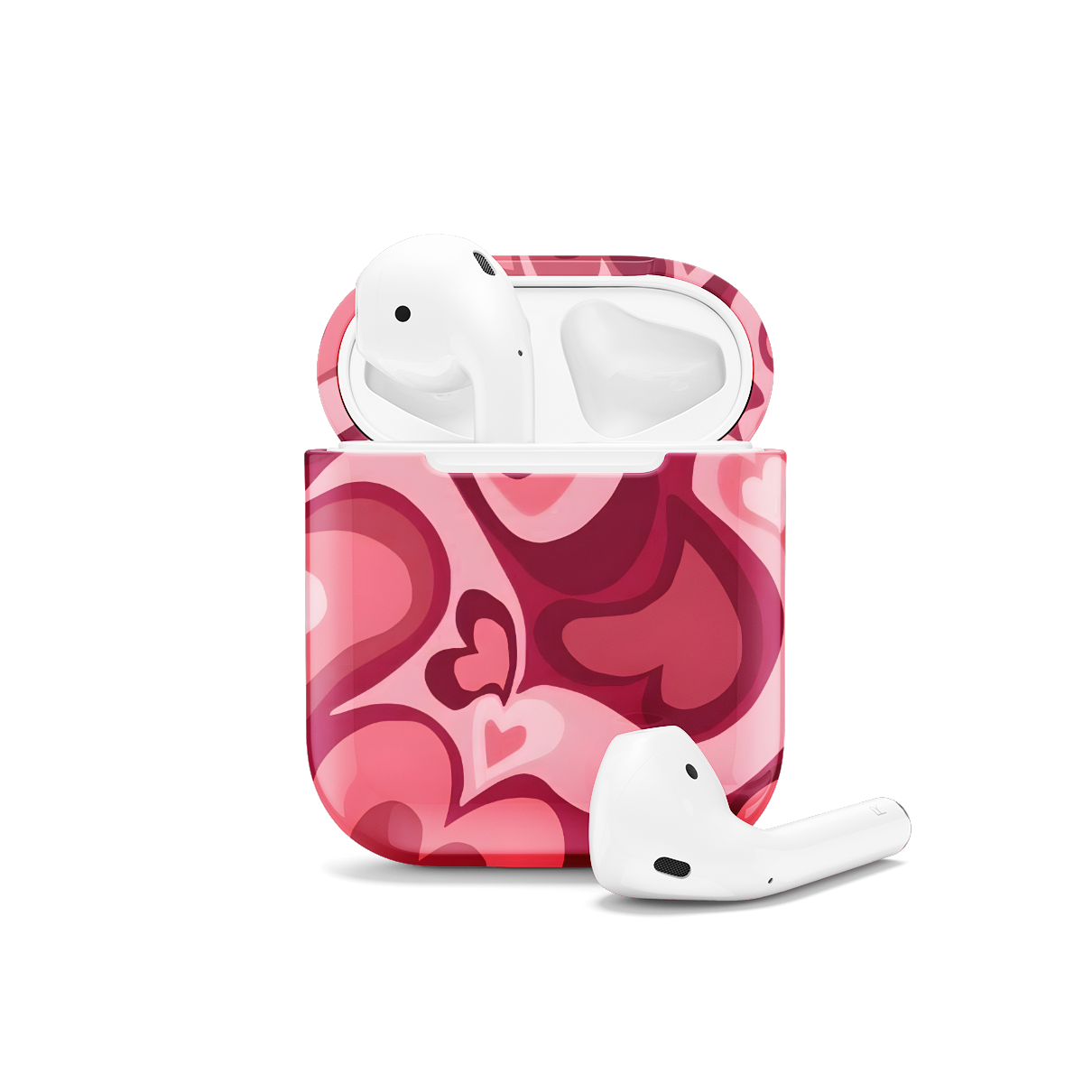 Love Core Wavy Hearts AirPods Case AirPods Pro AirPods Pro 2 AirPods 3 AirPods 2 Glossy 1631