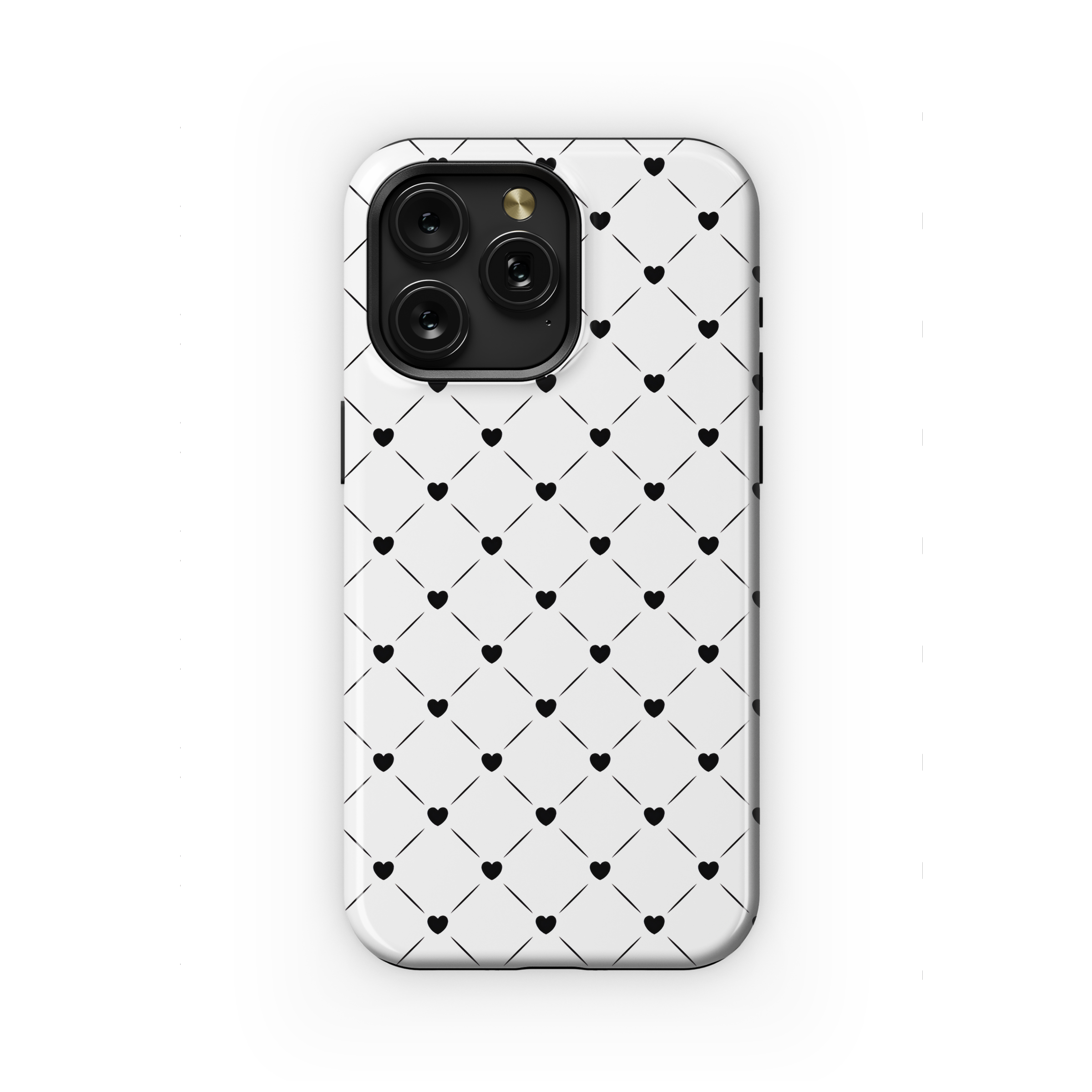 Love Heart Line Black White Pattern Phone Case iPhone Samsung Cover Pixel 2146