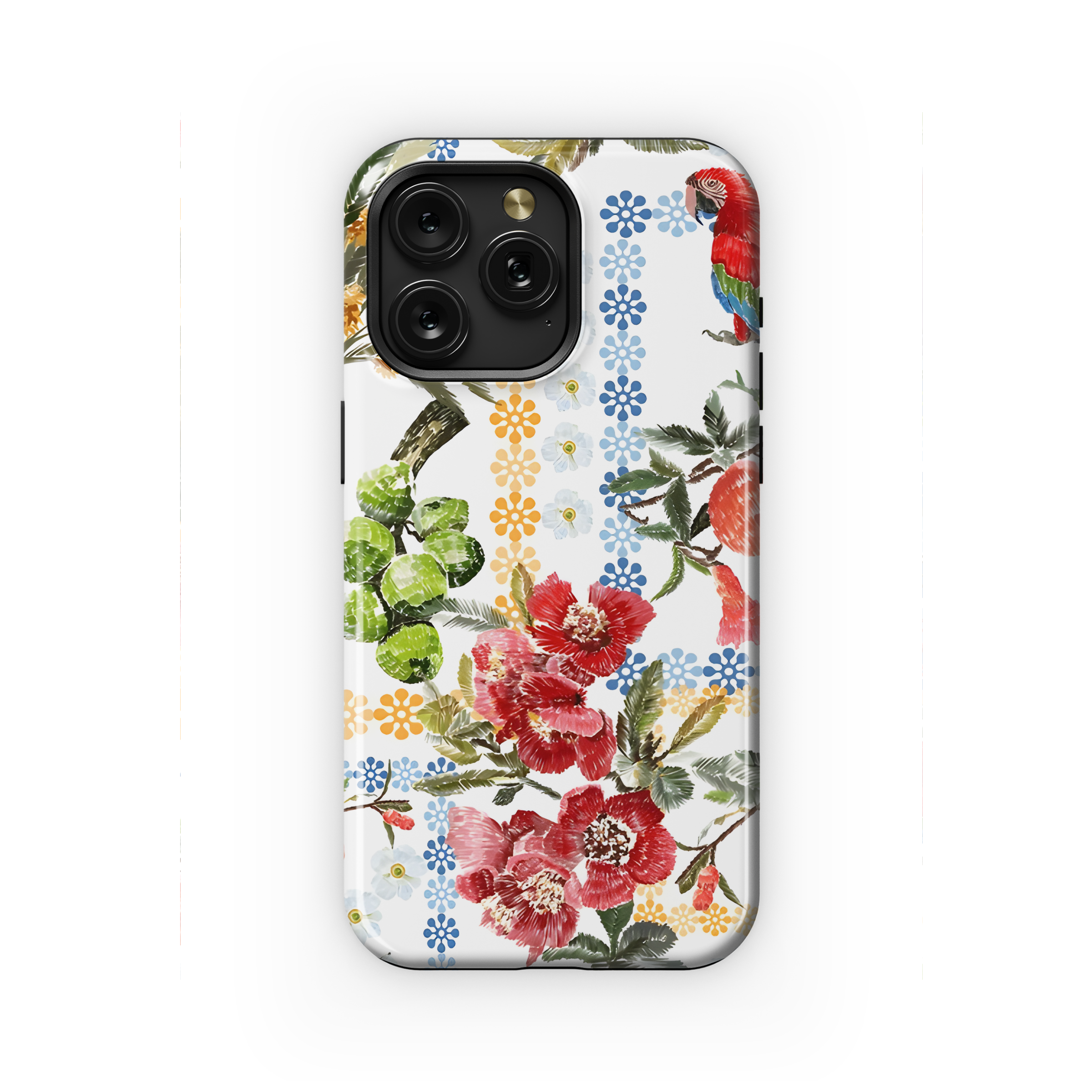 Macaw Floral Tropical Print Phone Case iPhone Samsung Cover Pixel 2255