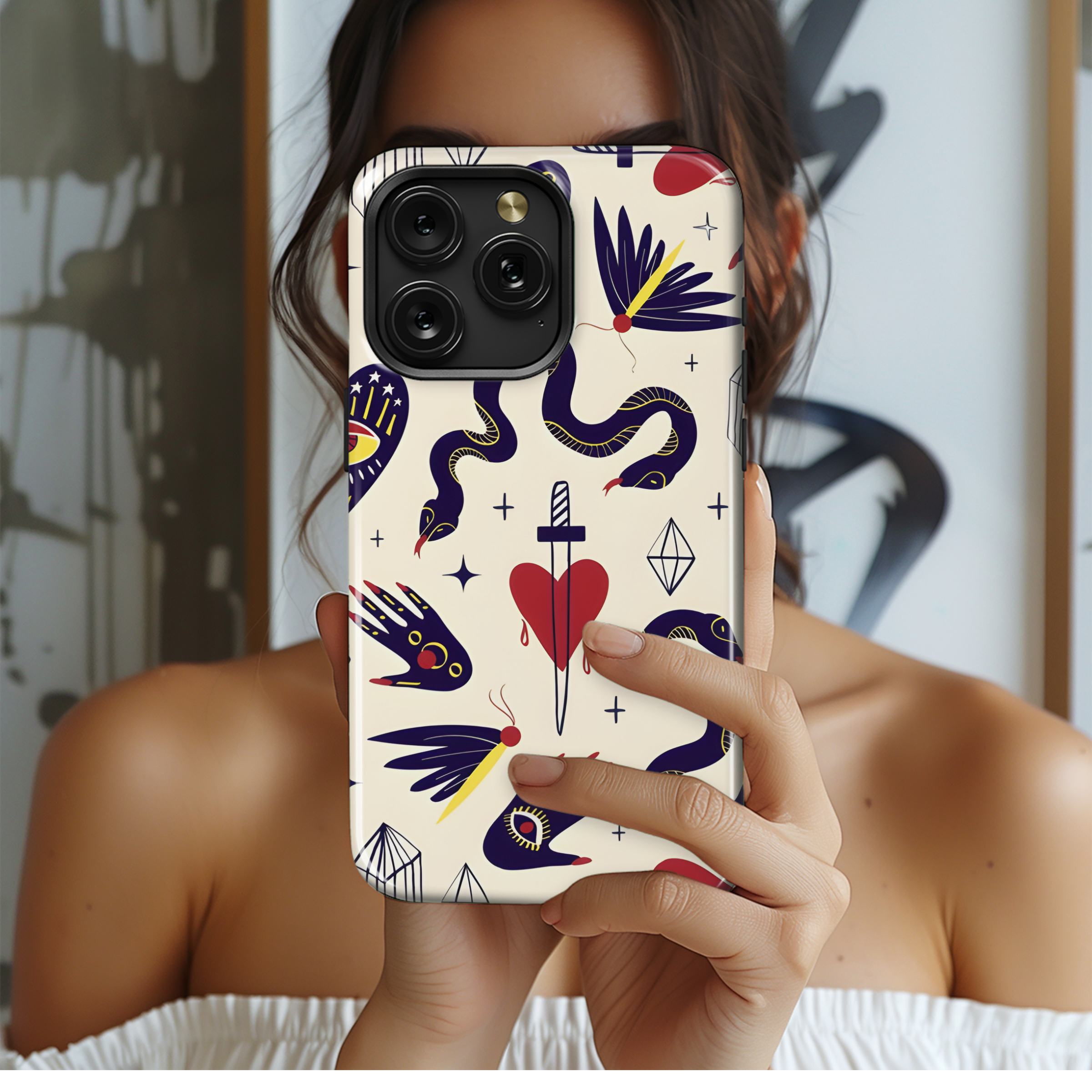 Magic Symbol Cartoon Phone Case iPhone Samsung Cover Pixel 2137