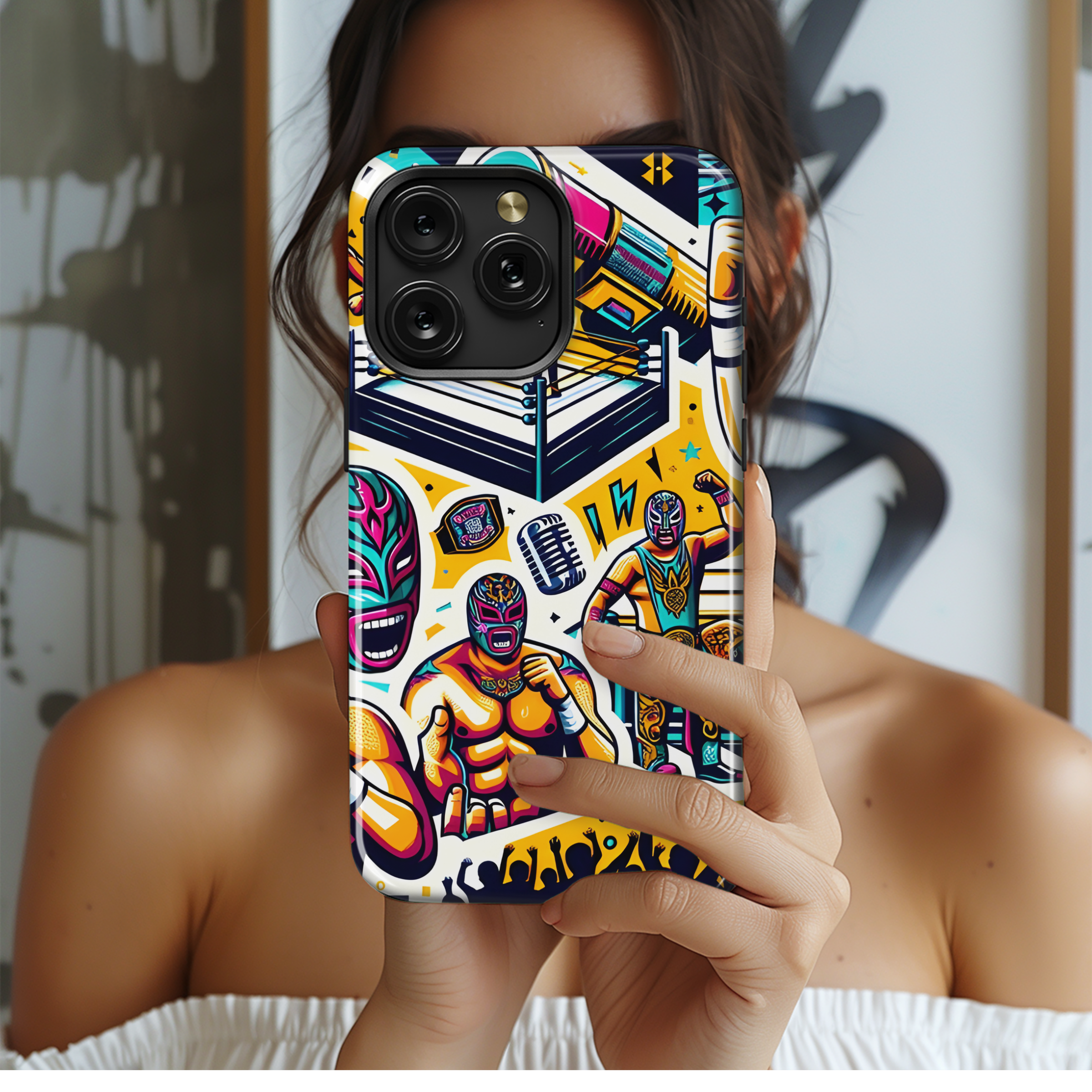 Mexican Wrestling Collage Phone Case iPhone Samsung Cover Pixel 2944