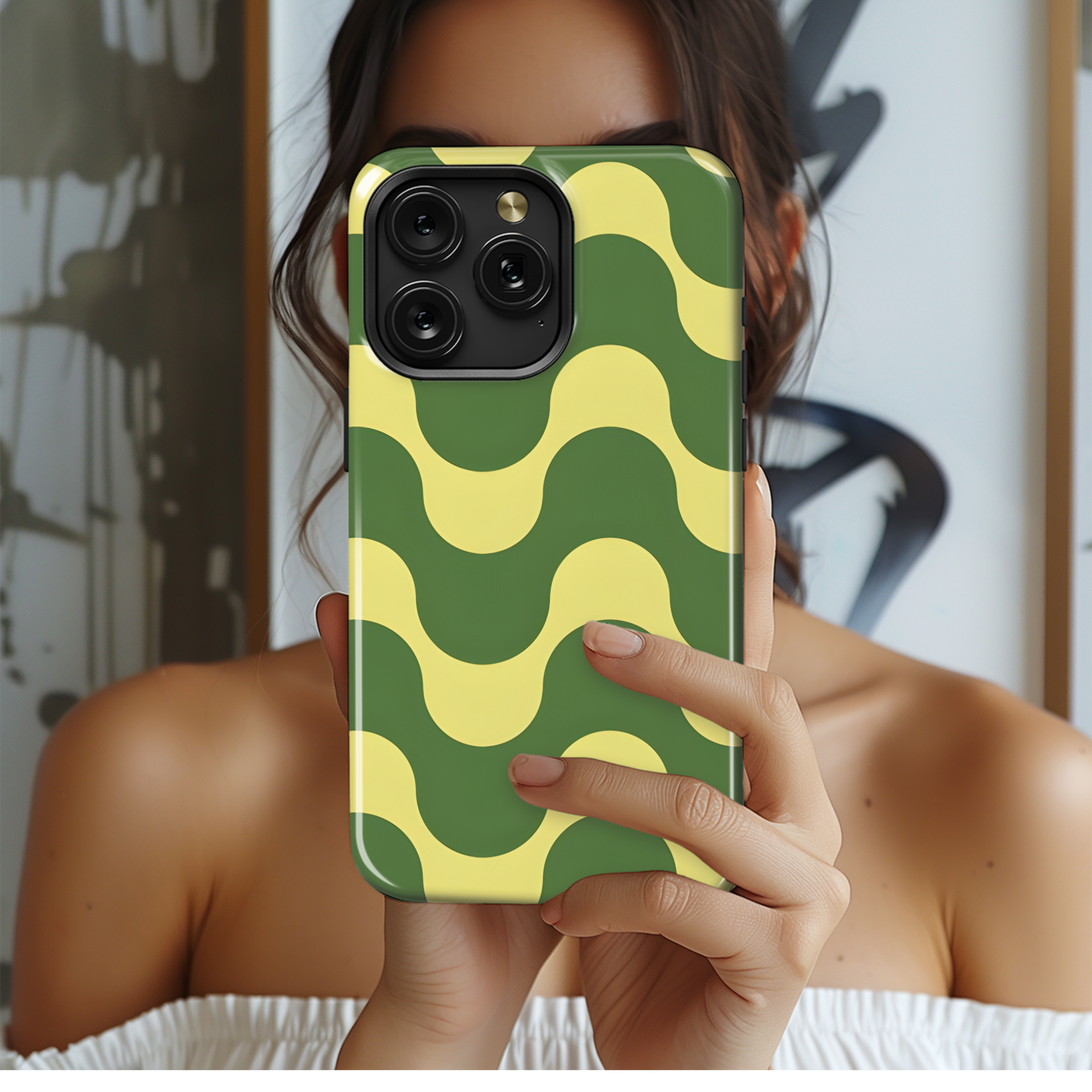 Mid Century Retro Waves Phone Case iPhone Samsung Cover Pixel 2497