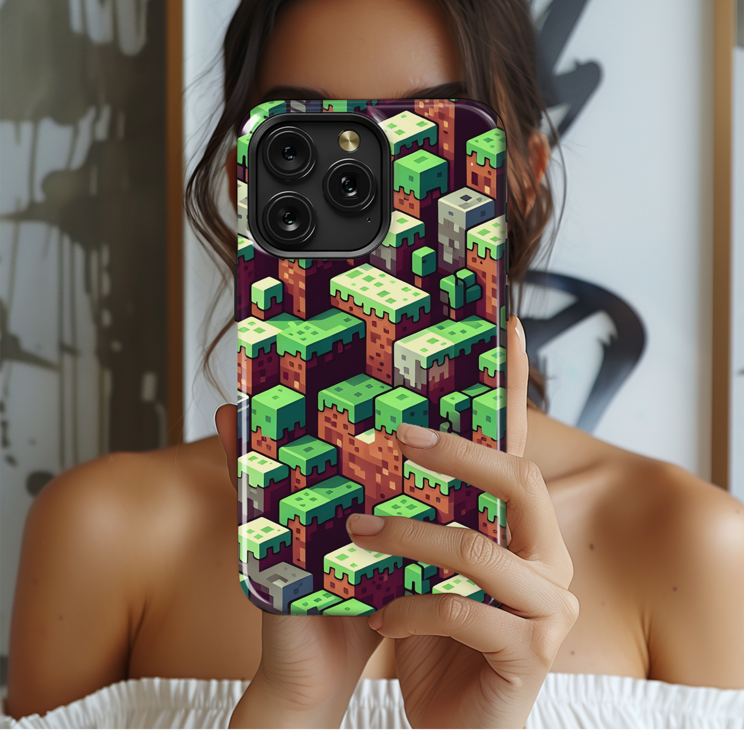 Minecraft Dirt Block Phone Case iPhone Samsung Cover Pixel 2744