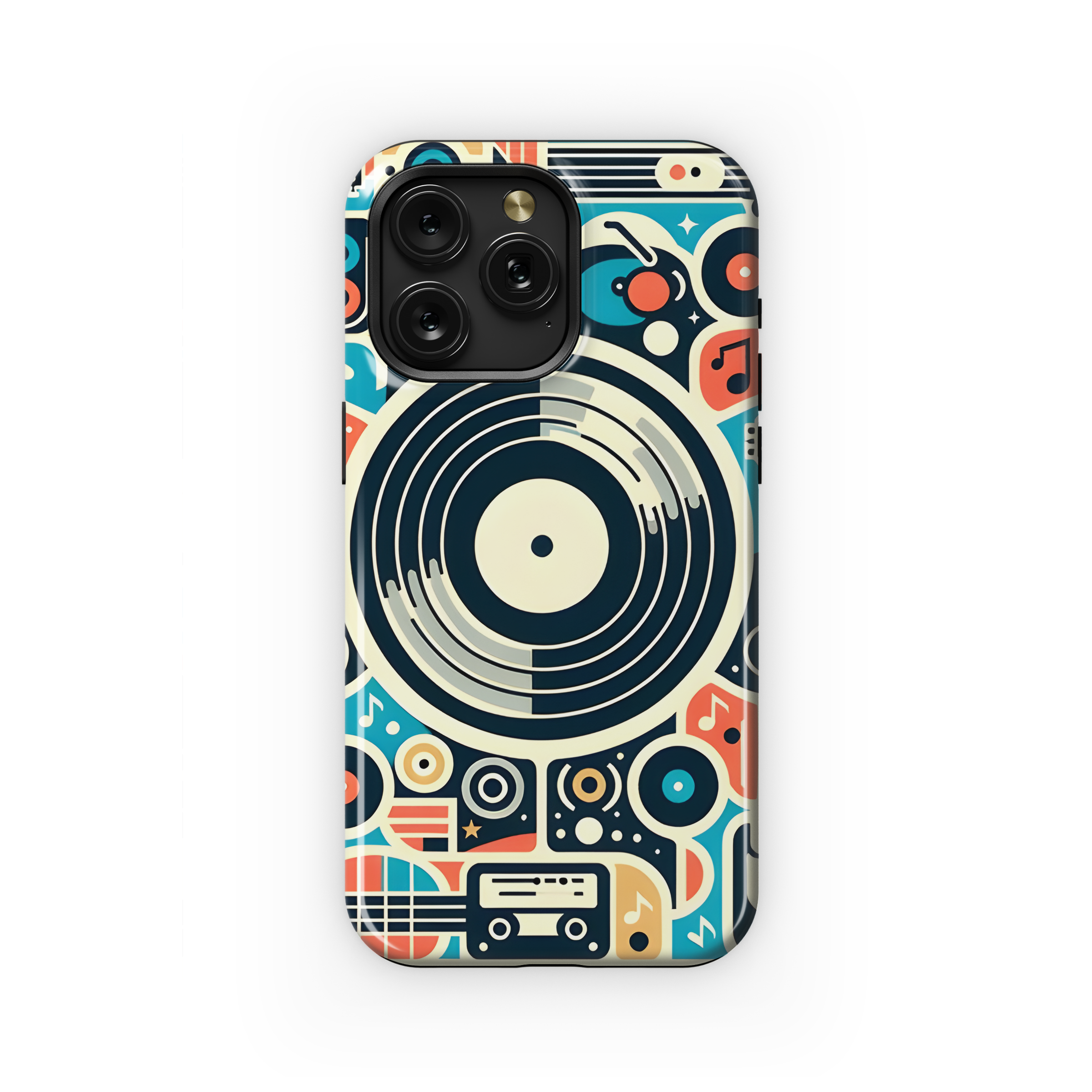 Monochrome Vinyl Record Phone Case iPhone Samsung Cover Pixel 2888