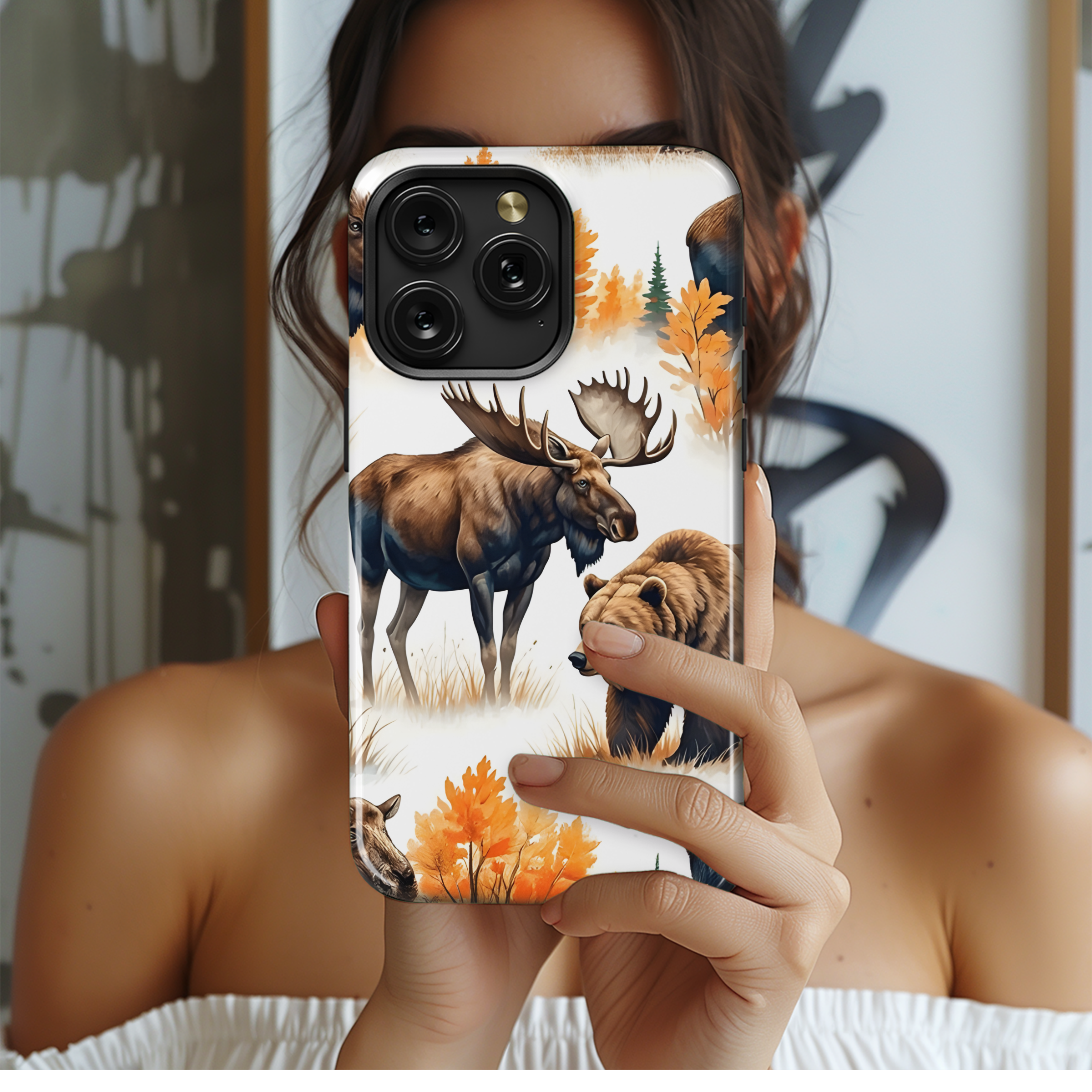 Moose and Bear Phone Case iPhone Samsung Cover Pixel 2936