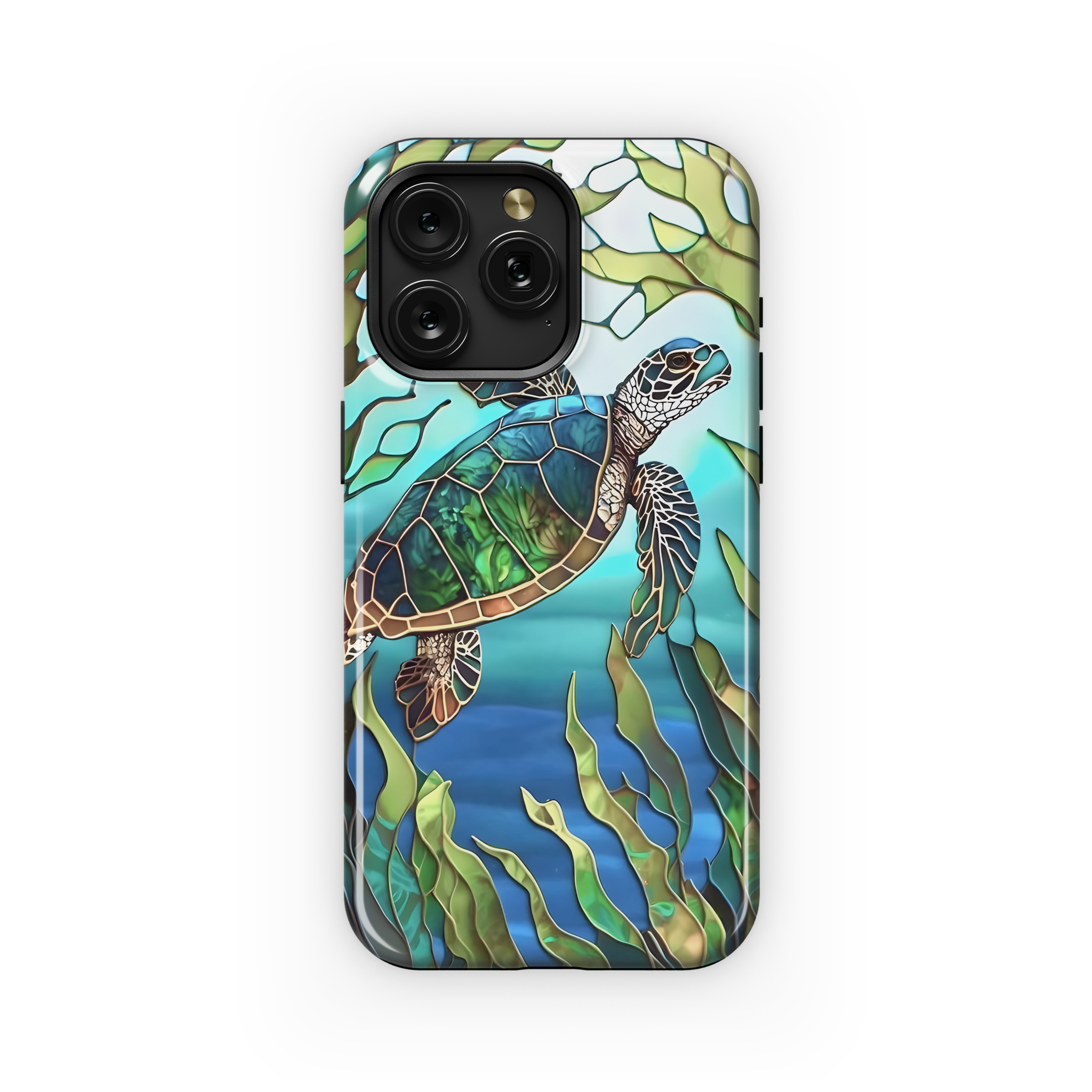 Mosaic Ocean Sea Coral Animal Turtle Phone Case iPhone Samsung Cover Pixel 1991