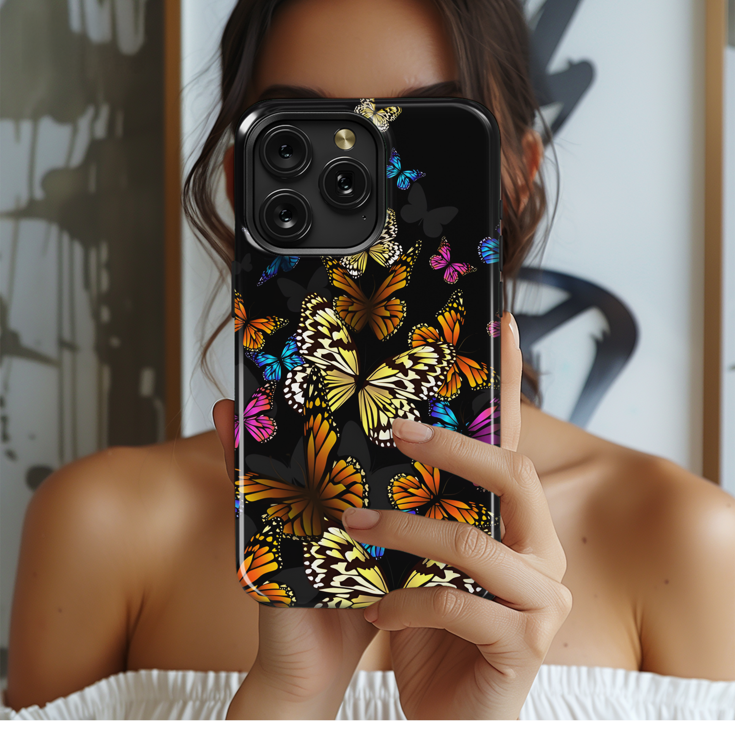 Multicolored Butterflies Phone Case iPhone Samsung Cover Pixel 2809