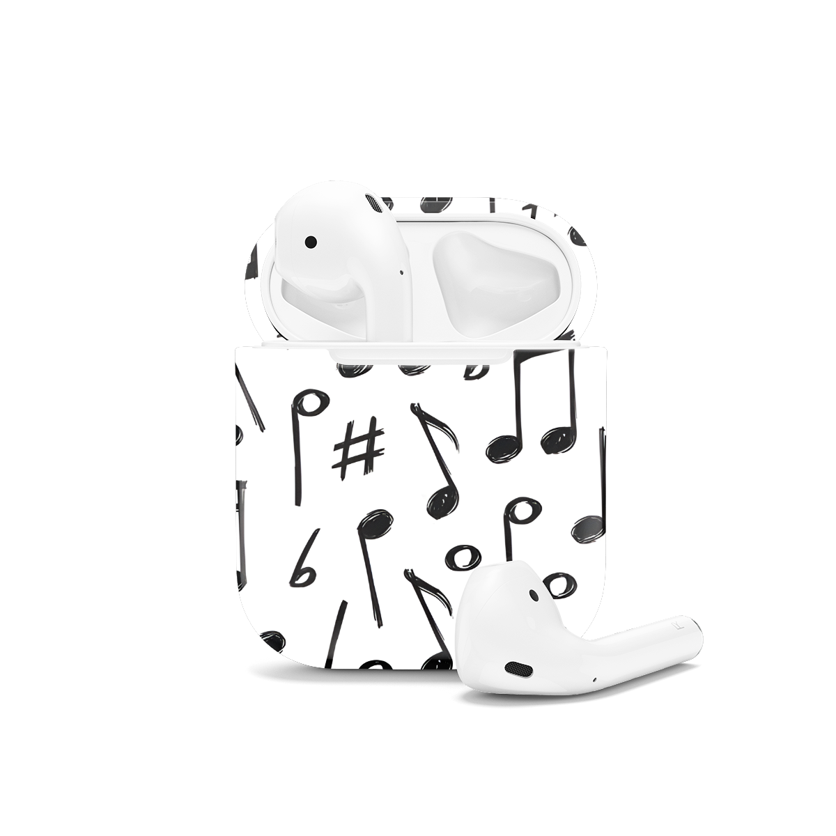 Music Notes Hand Draw AirPods Case AirPods Pro AirPods Pro 2 AirPods 3 AirPods 2 Glossy 1628