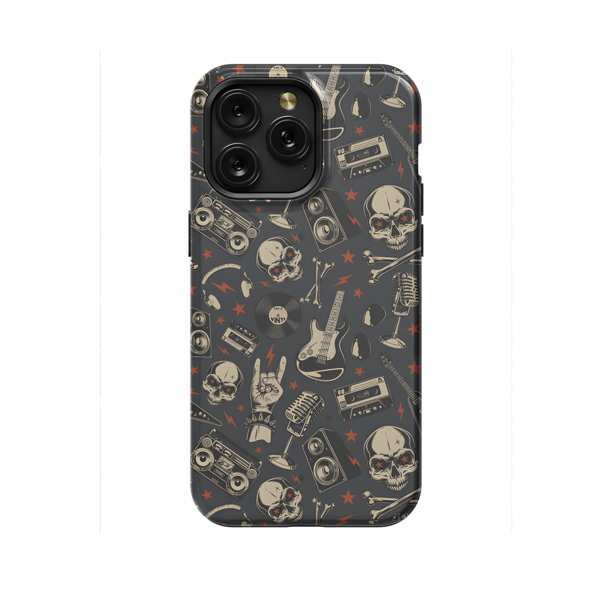 Music Skull Rock Guitar Phone Case iPhone Samsung Cover Pixel 1629