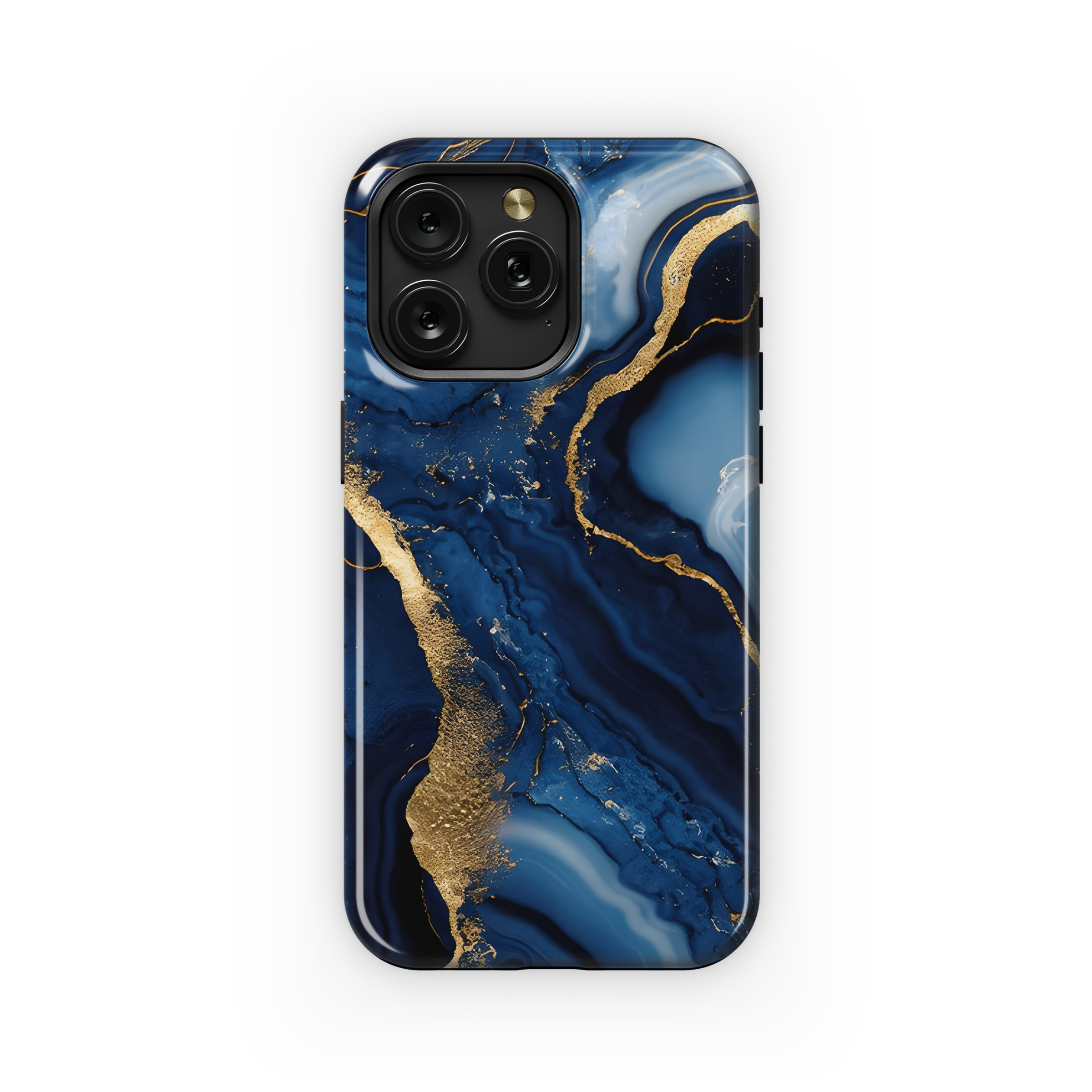 Navy Marble Abstract Texture Gold Dust Phone Case iPhone Samsung Cover Pixel 2367