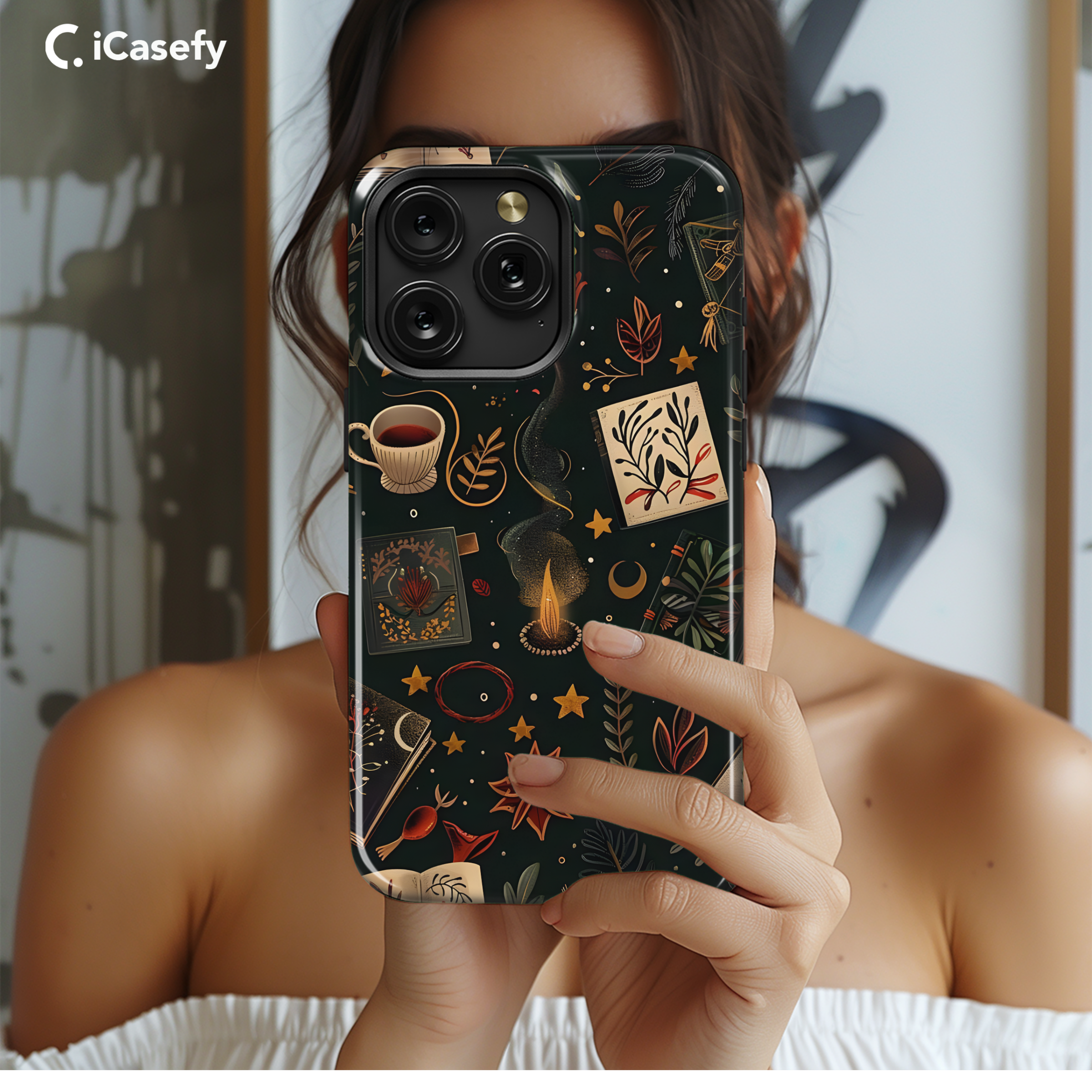 Night Coffe Cozy Celestial Seamless Phone Case iPhone Samsung Cover Pixel 1884