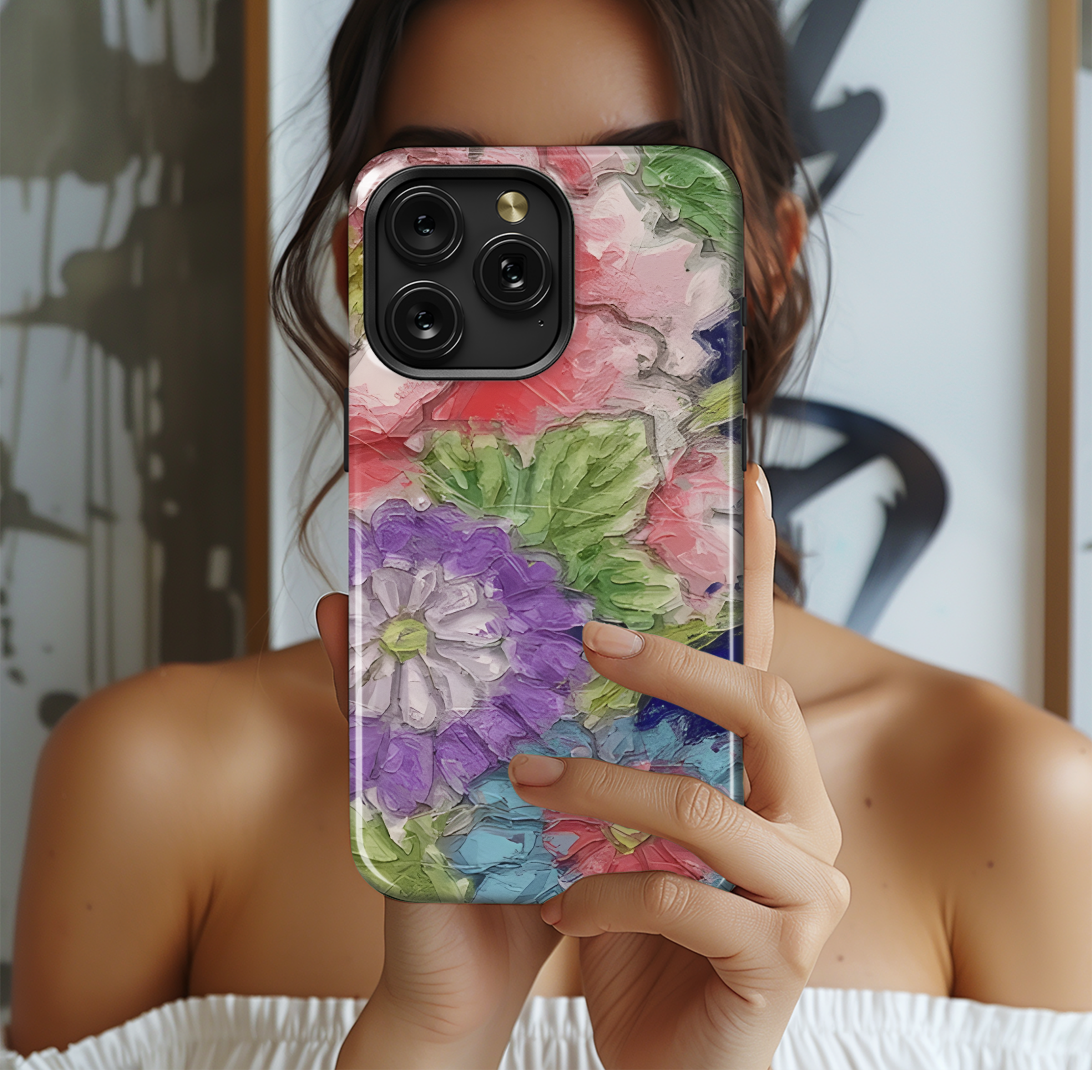 Oil Painting Flowers Phone Case iPhone Samsung Cover Pixel 2638