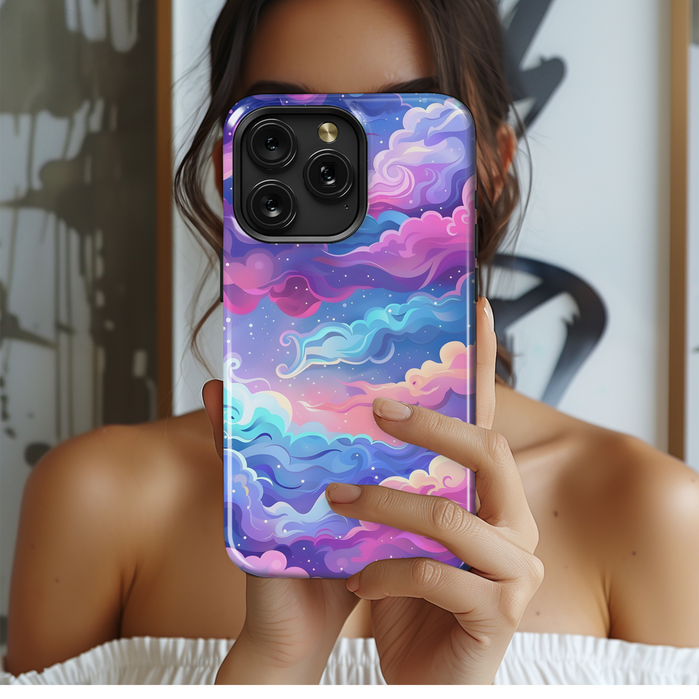 Pastel Galaxy Clouds
 Phone Case iPhone Samsung Cover Pixel 4200