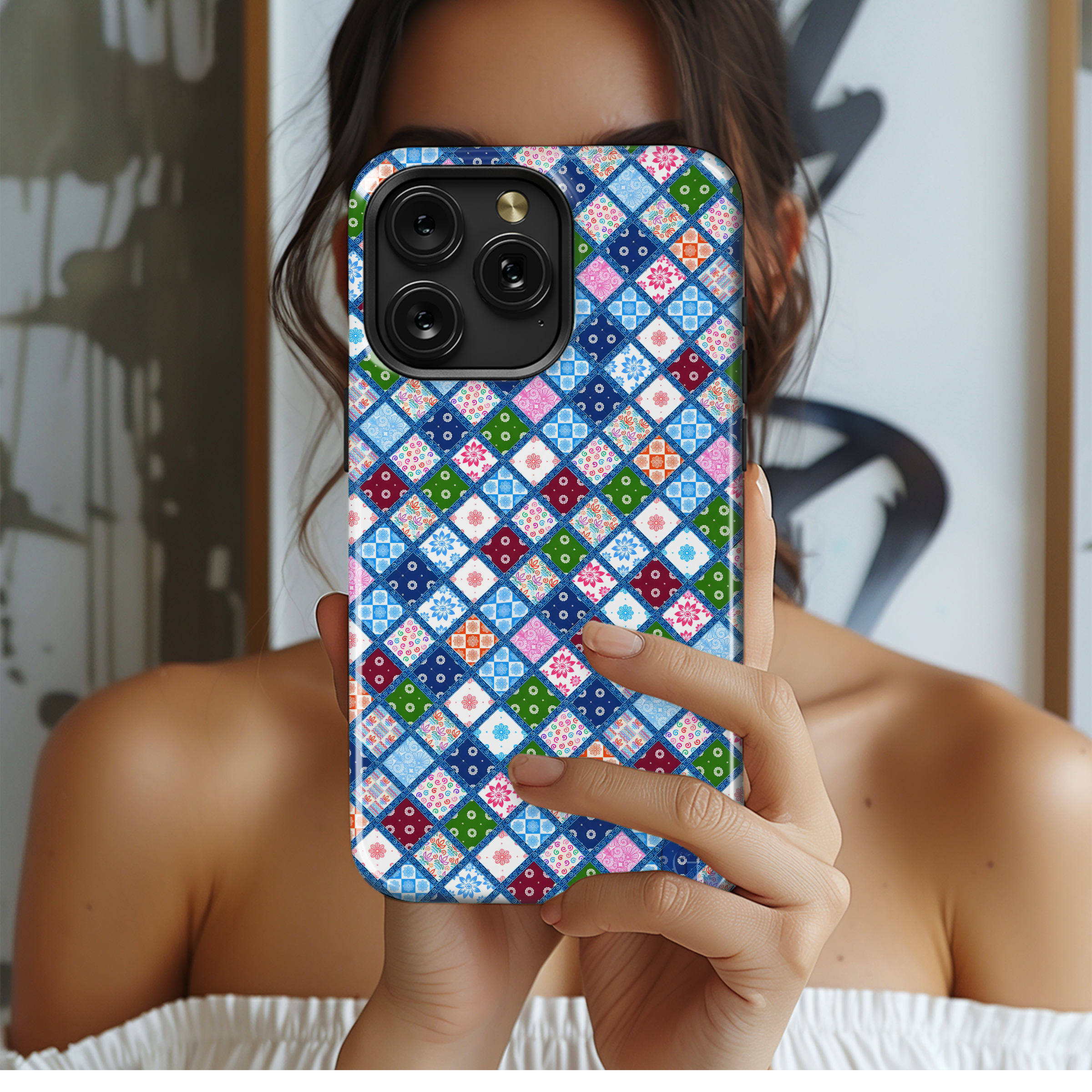 Patchwork Diamond Design
 Phone Case iPhone Samsung Cover Pixel 4205