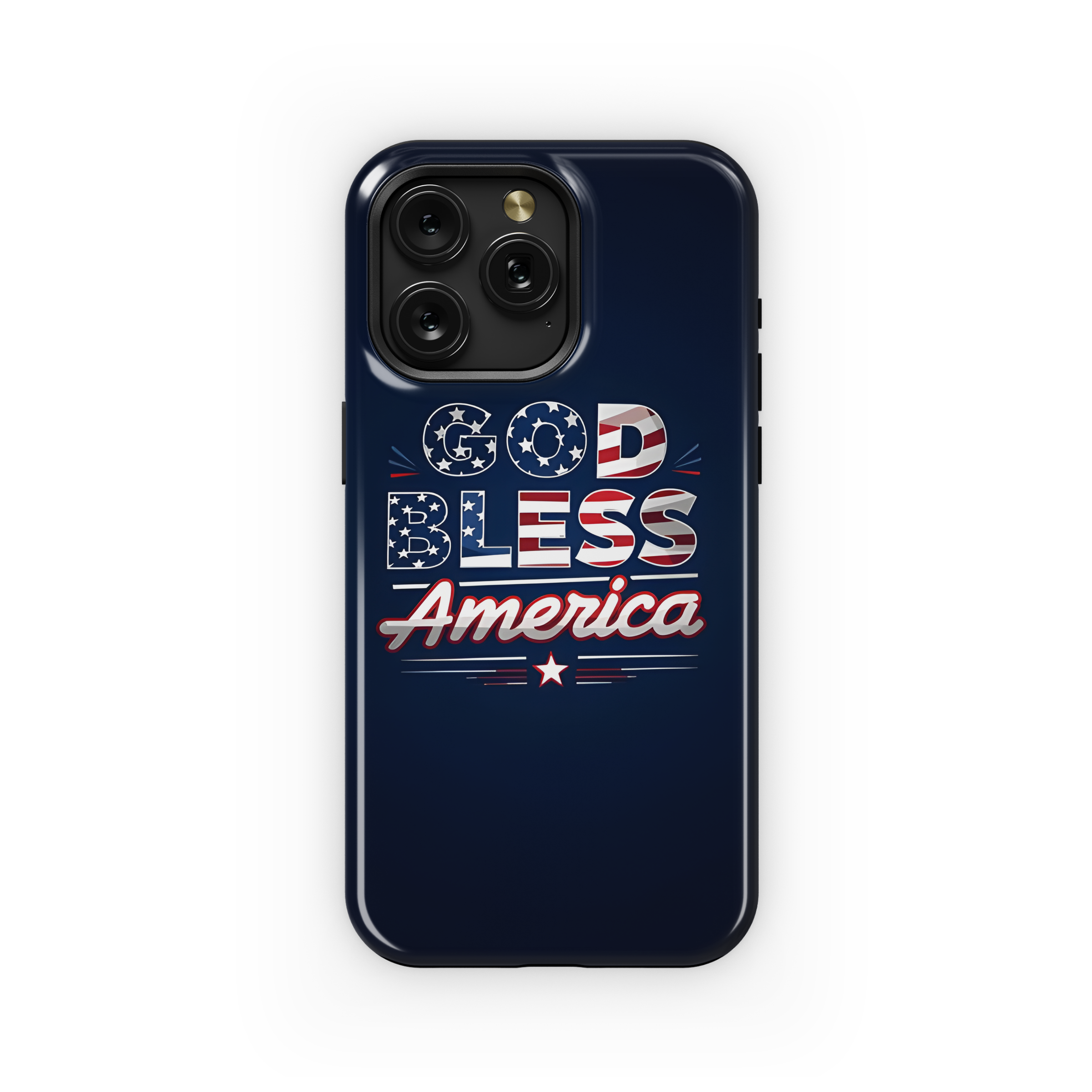 Patriotic God Bless America Text Phone Case iPhone Samsung Cover Pixel 2758