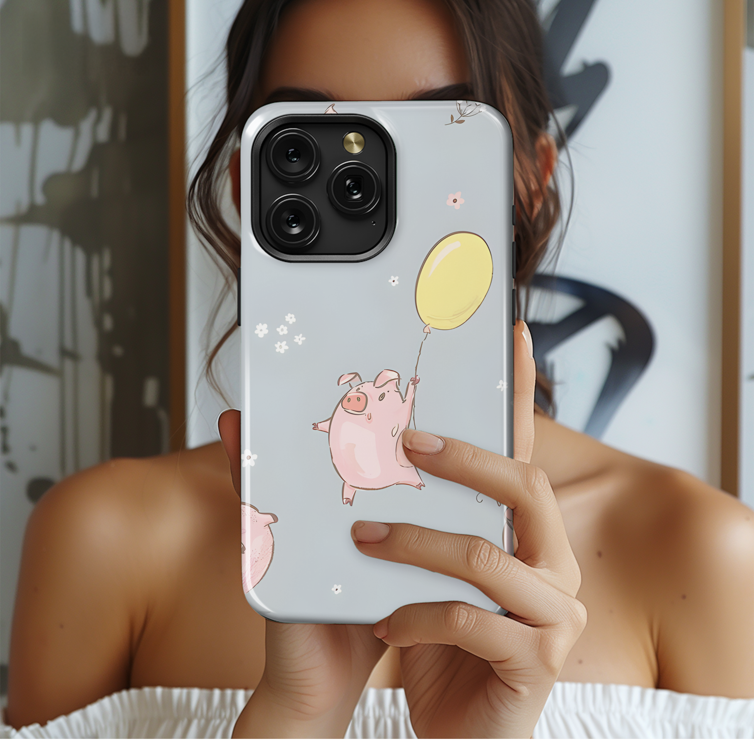 Pig Baloon Phone Case iPhone Samsung Cover Pixel 2710