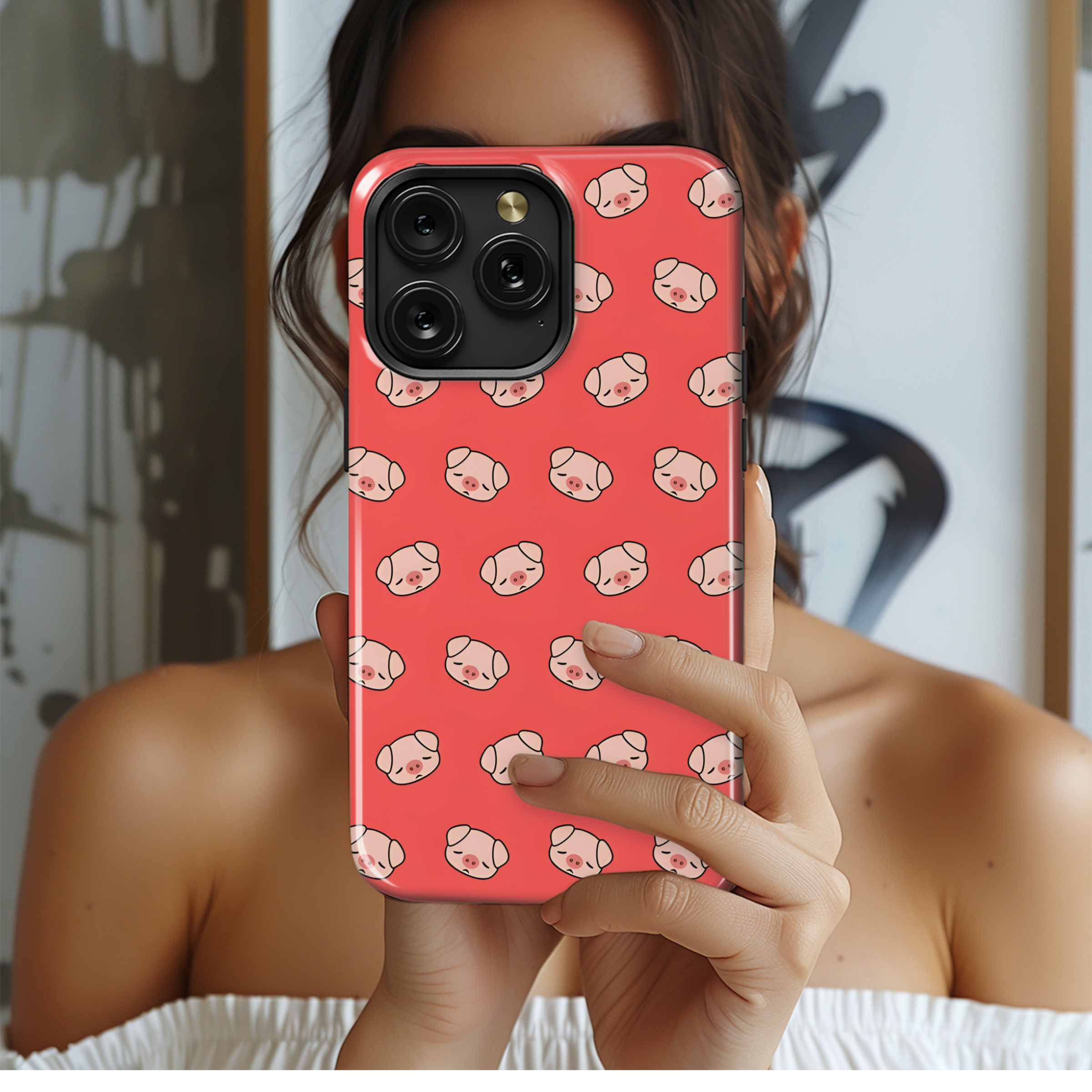 Piggy Emoji Phone Case iPhone Samsung Cover Pixel 2651