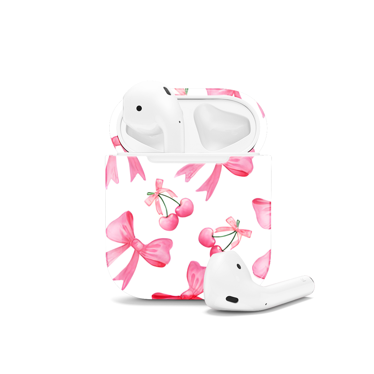 Pink Cherry Coquette Bow AirPods Case AirPods Pro AirPods Pro 2 AirPods 3 AirPods 2 Glossy 1572