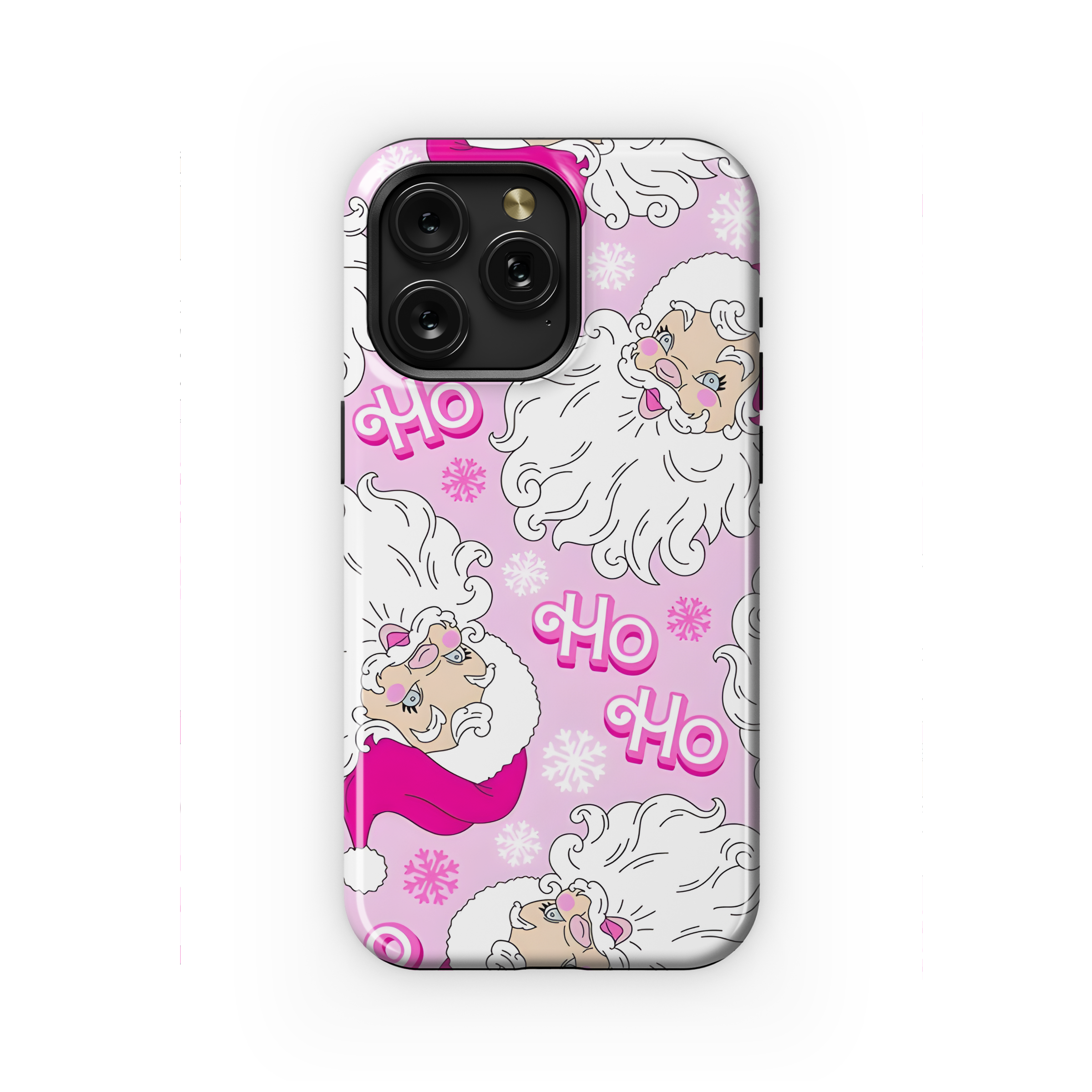 Pink Christmas Santa Pattern Phone Case iPhone Samsung Cover Pixel 2165