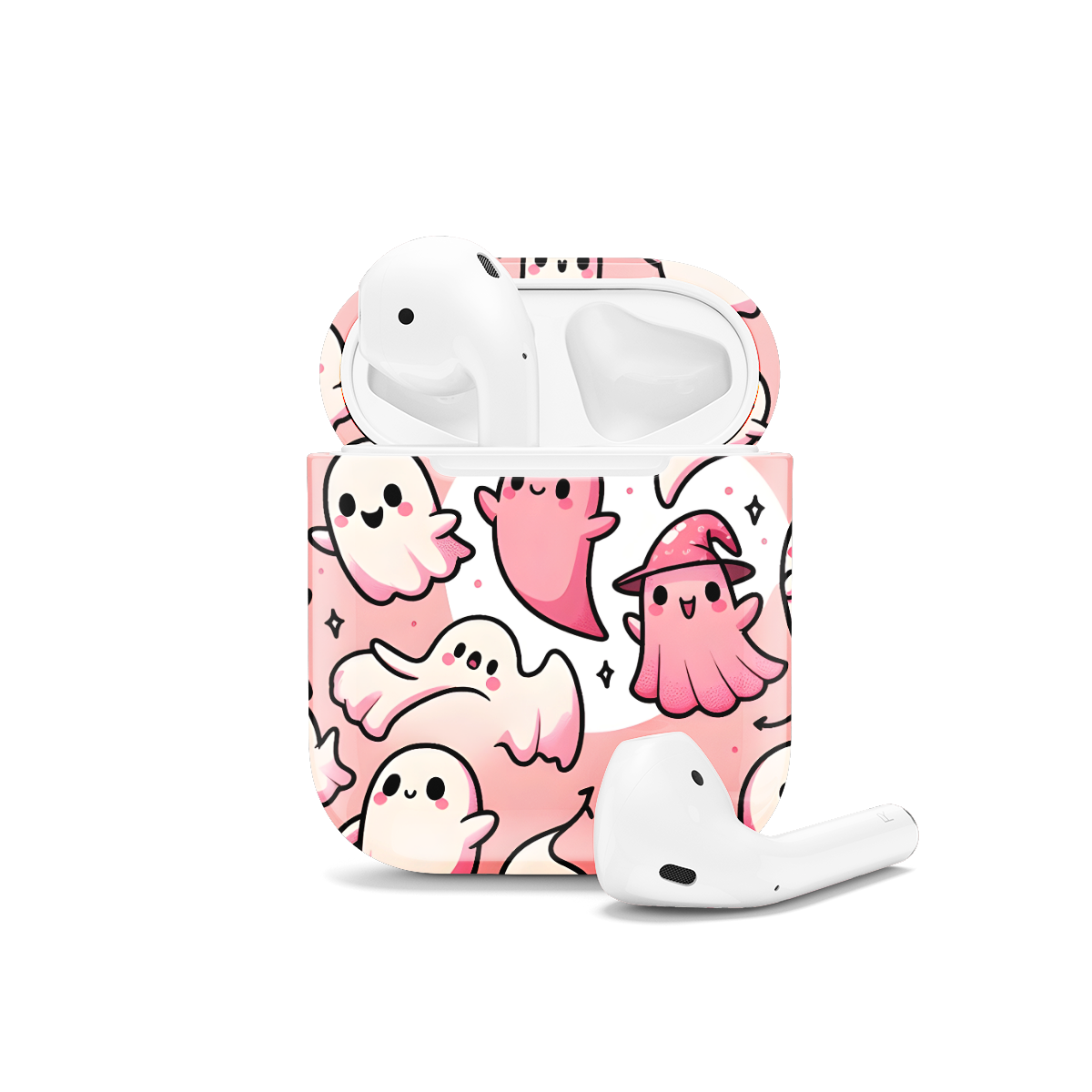 Pink Cute Halloween Ghost AirPods Case AirPods Pro AirPods Pro 2 AirPods 3 AirPods 2 Glossy 1680