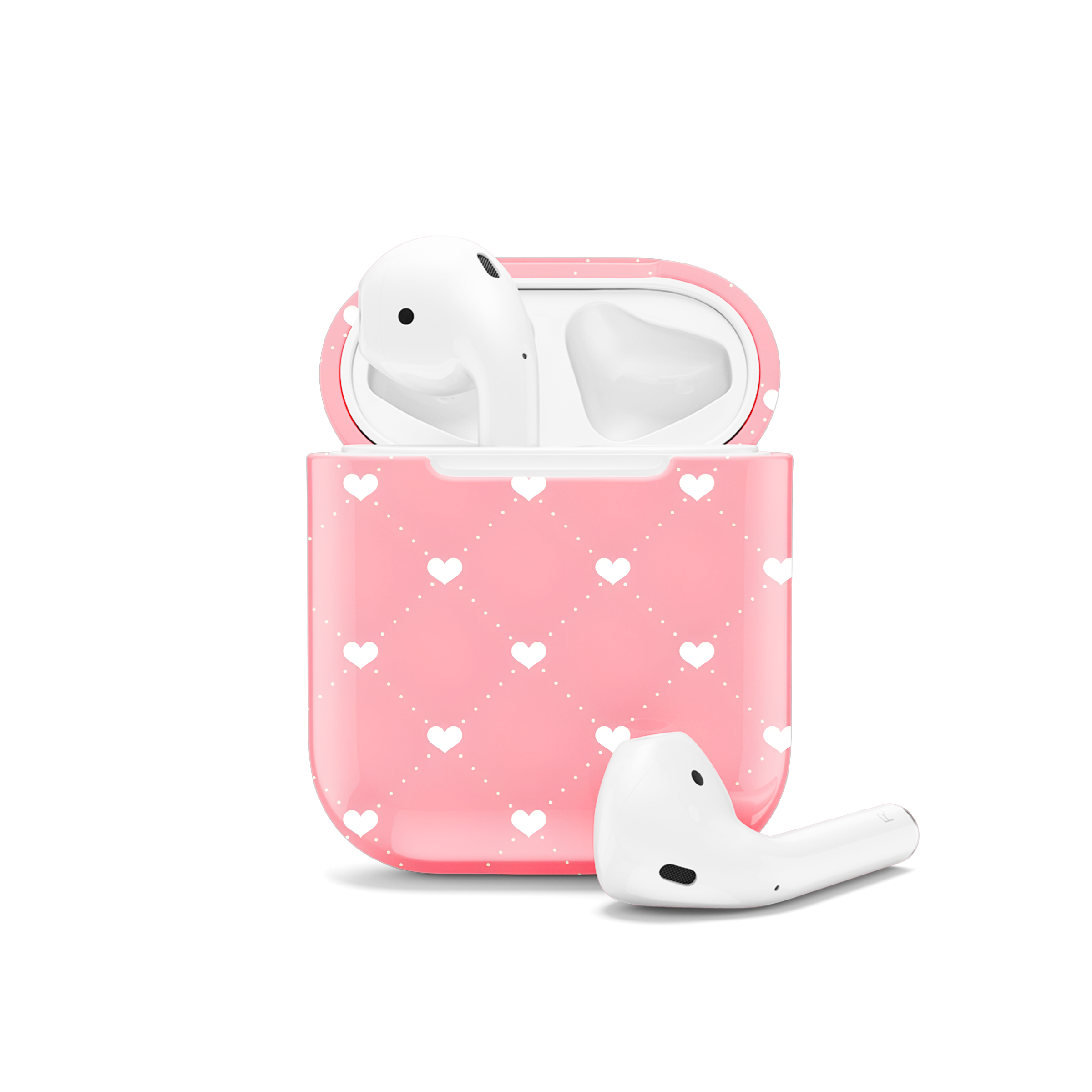 Pink Heart Seamless Pattern AirPods Case AirPods Pro AirPods Pro 2 AirPods 3 AirPods 2 Glossy 2145