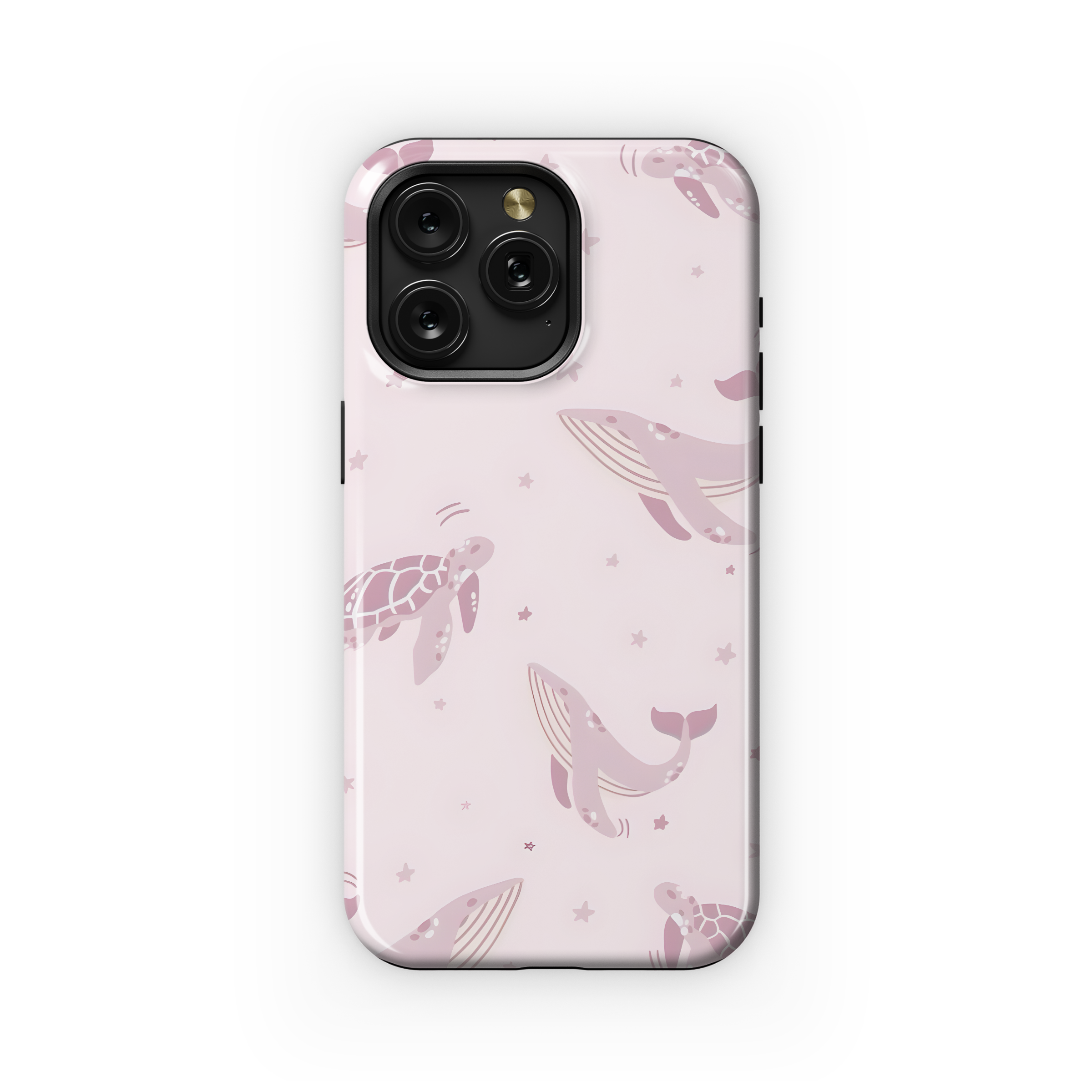 Pink Ocean Life Whale Turtle Phone Case iPhone Samsung Cover Pixel 2050