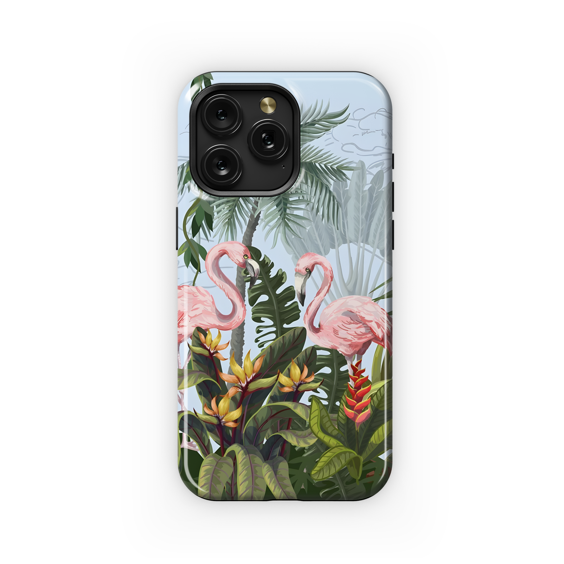 Pink Pelican Nature Jungle Phone Case iPhone Samsung Cover Pixel 1992