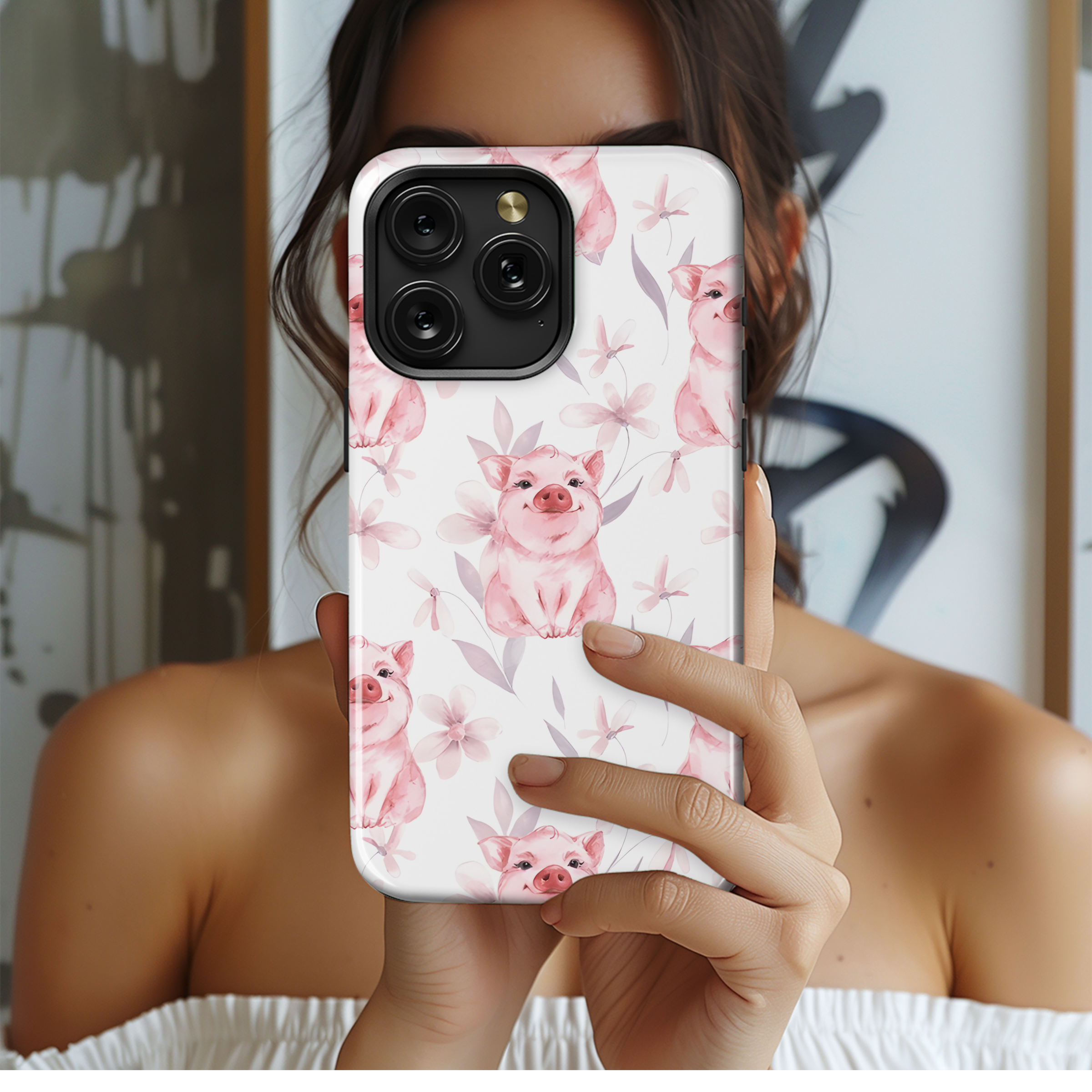 Pink Pig Phone Case iPhone Samsung Cover Pixel 2709