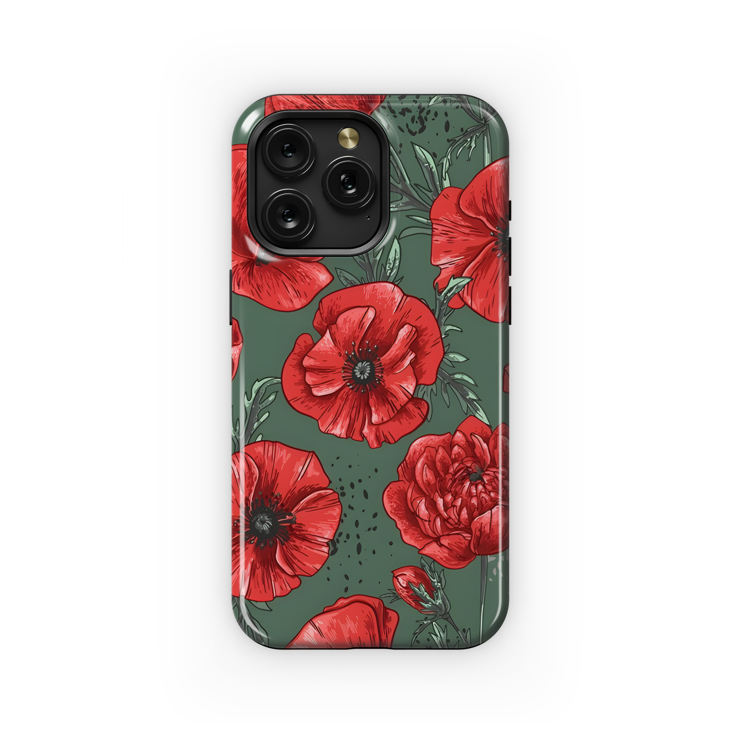 Poppies Flowers Green Remembrance Day Phone Case iPhone Samsung Cover Pixel 2571