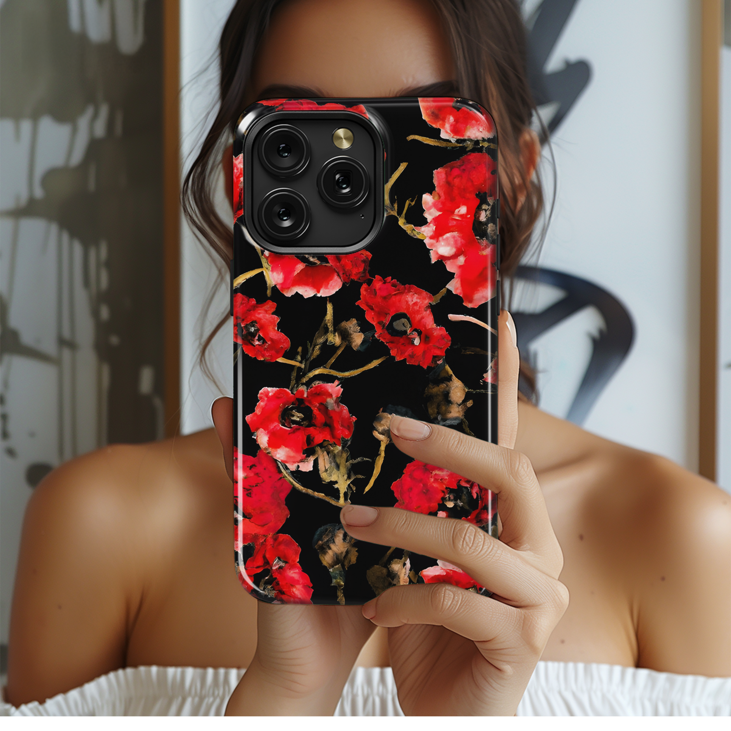 Poppies Painting Abstract Phone Case iPhone Samsung Cover Pixel 3594