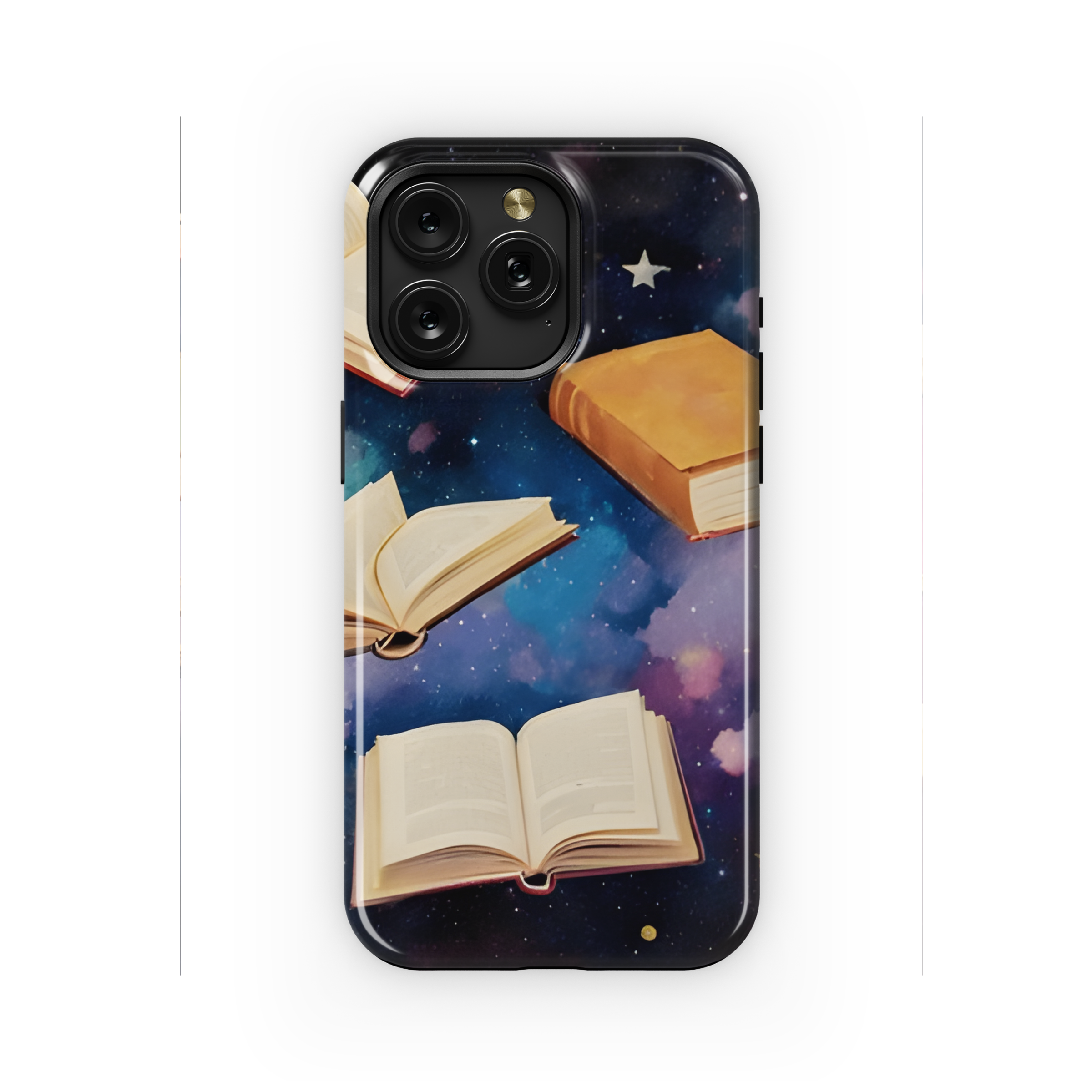 Psychedelic Watercolor Flying Books Imagination Sky Phone Case iPhone Samsung Cover Pixel 2237