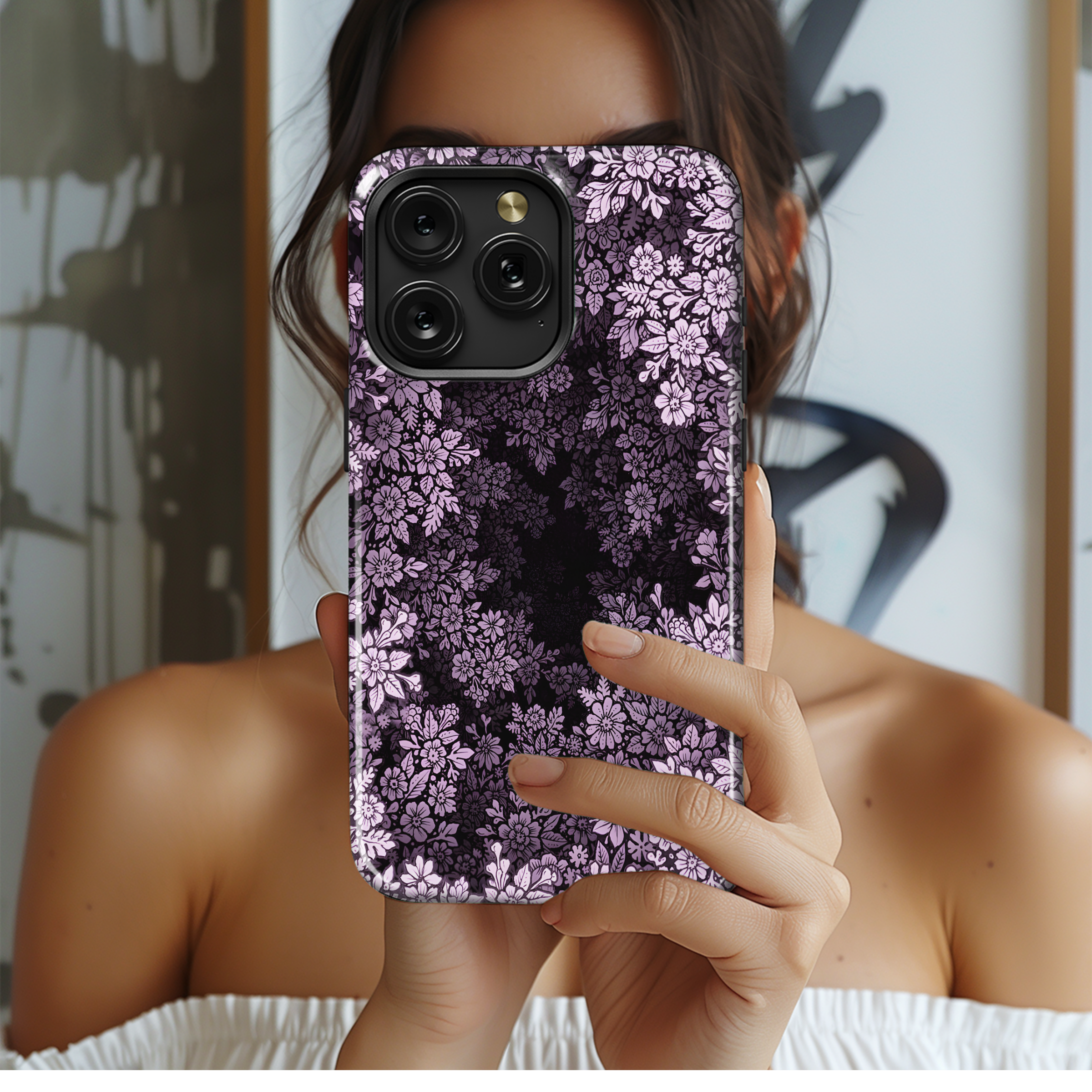 Purple Floral Vortex
 Phone Case iPhone Samsung Cover Pixel 4202