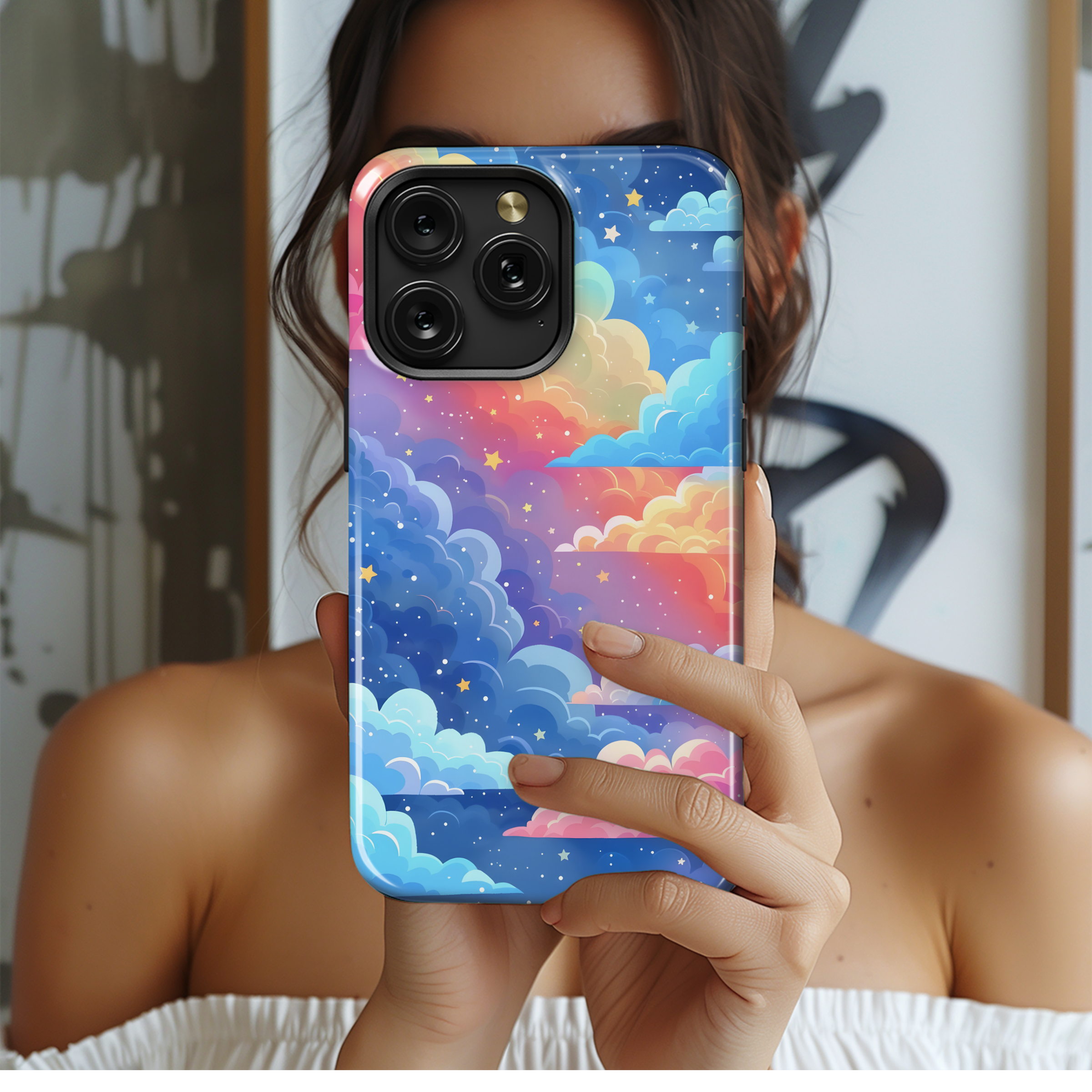 Rainbow Dream Clouds Phone Case iPhone Samsung Cover Pixel 4199