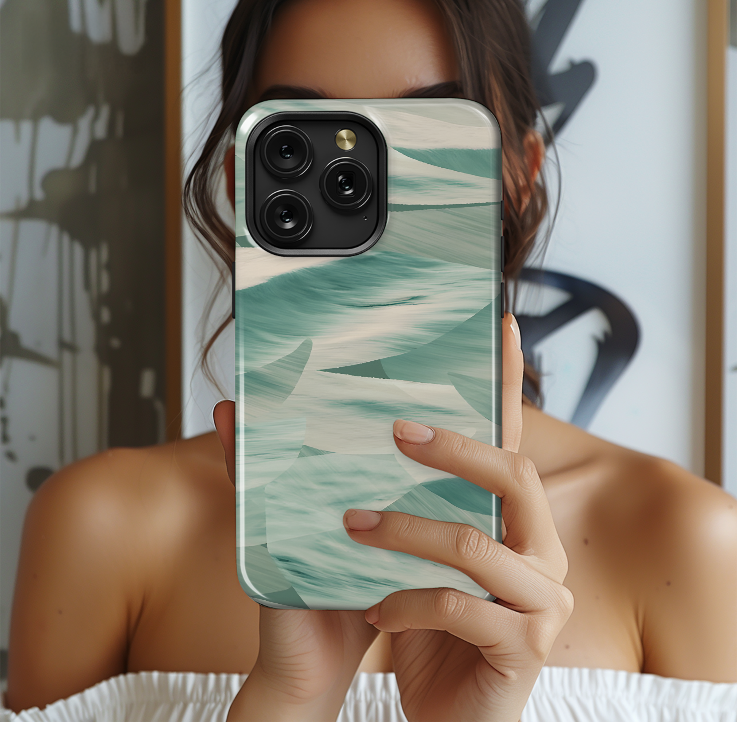 Repeating Paper Collage of Wave Phone Case iPhone Samsung Cover Pixel 2463