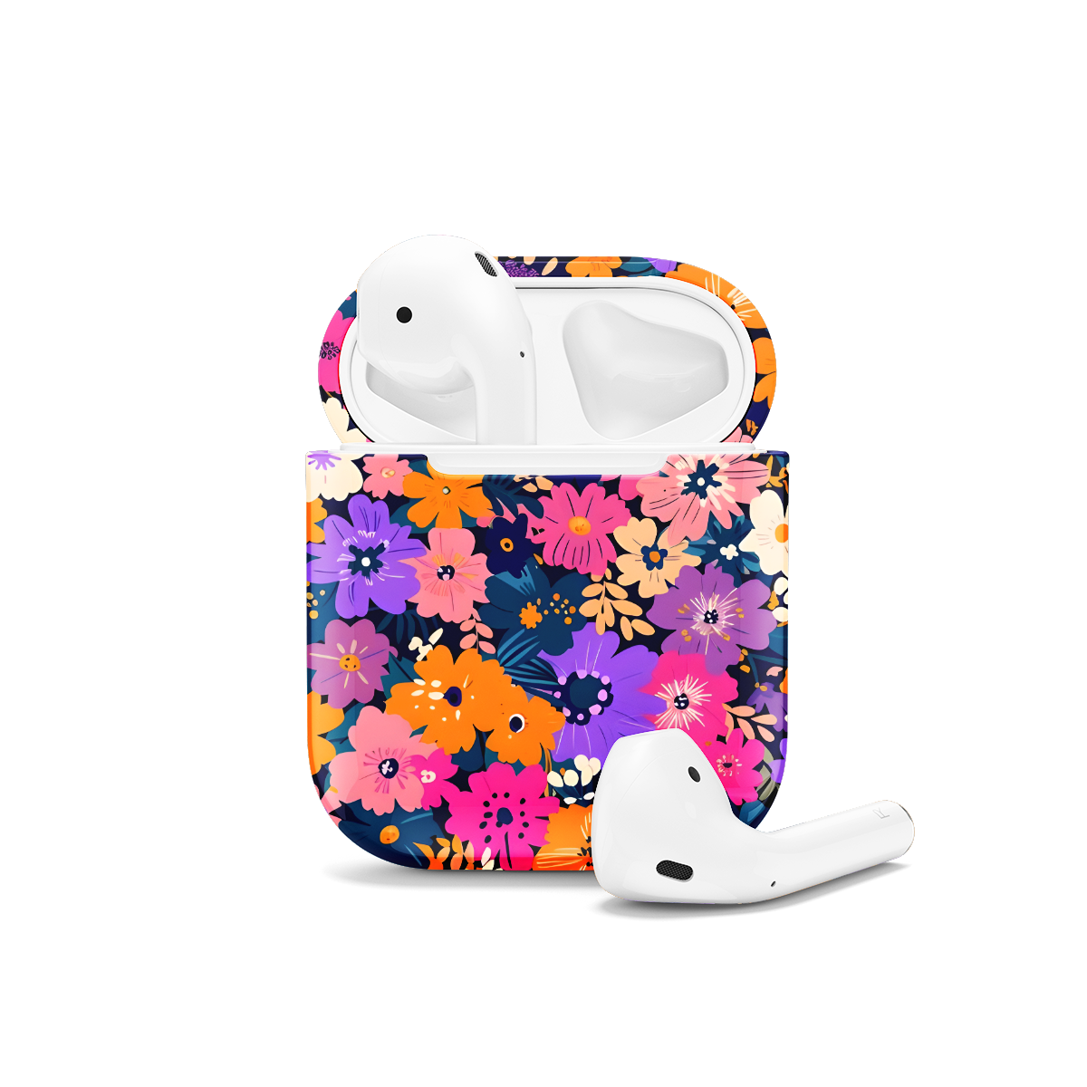 Retro Flowers AirPods Case AirPods Pro AirPods Pro 2 AirPods 3 AirPods 2 Glossy 1514