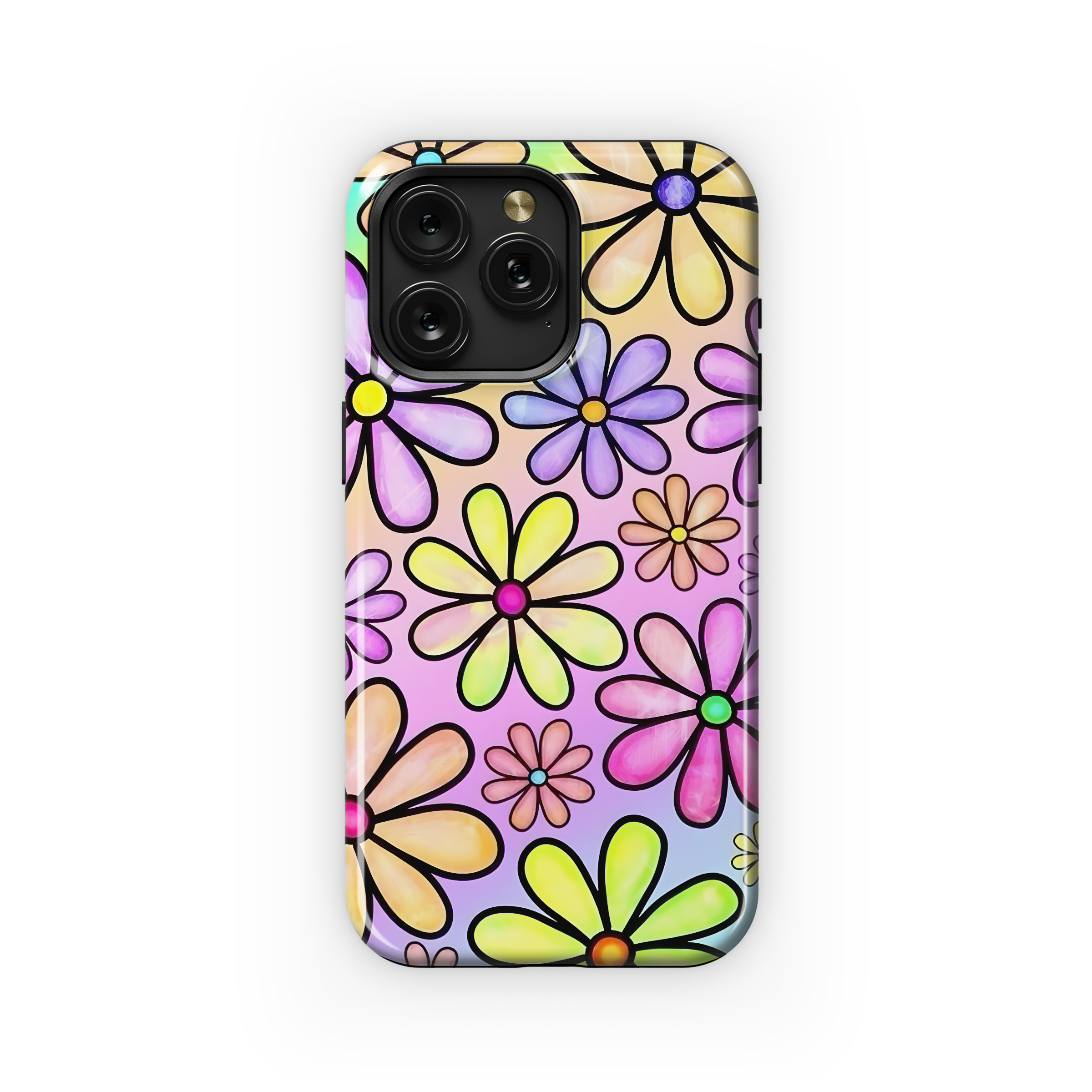 Retro Groovy Hippie 70s Flower Trippy Phone Case iPhone Samsung Cover Pixel 2641