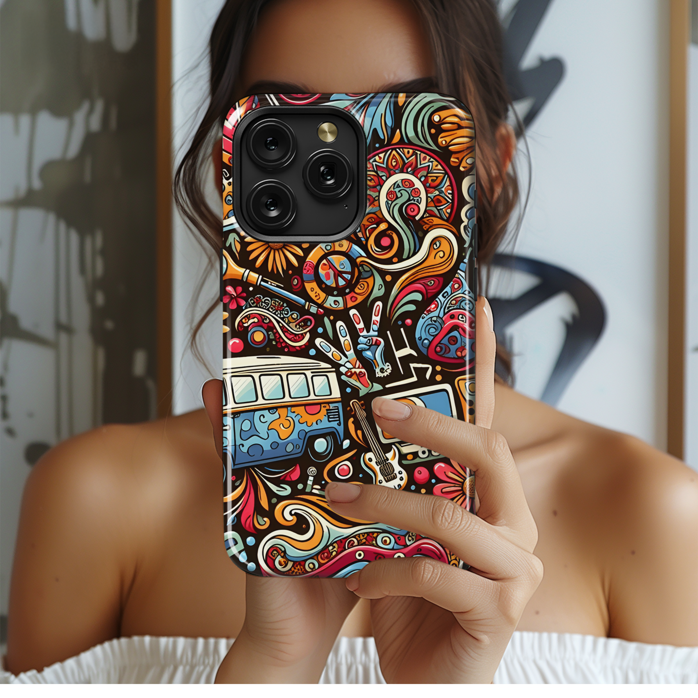 Retro Hippie Phone Case iPhone Samsung Cover Pixel 2901