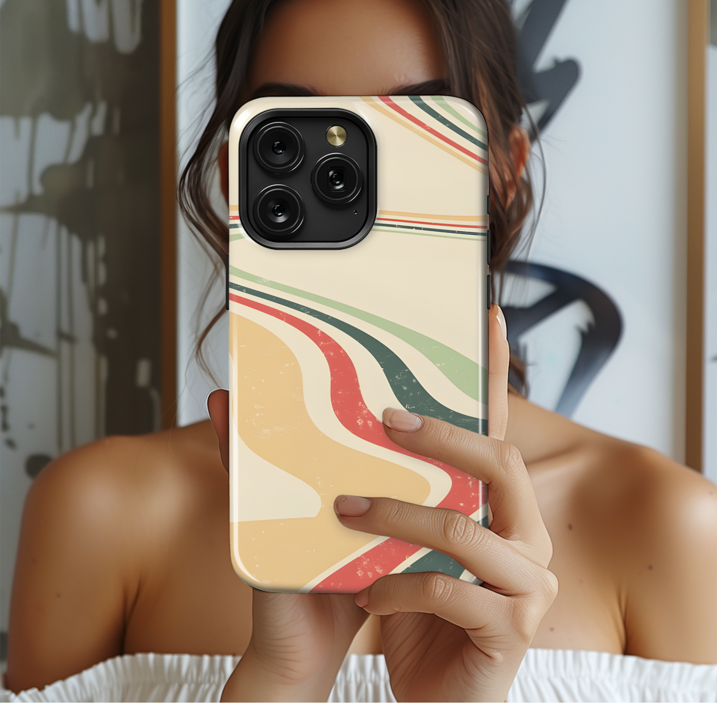 Retro Vibrant Wavy Phone Case iPhone Samsung Cover Pixel 2528