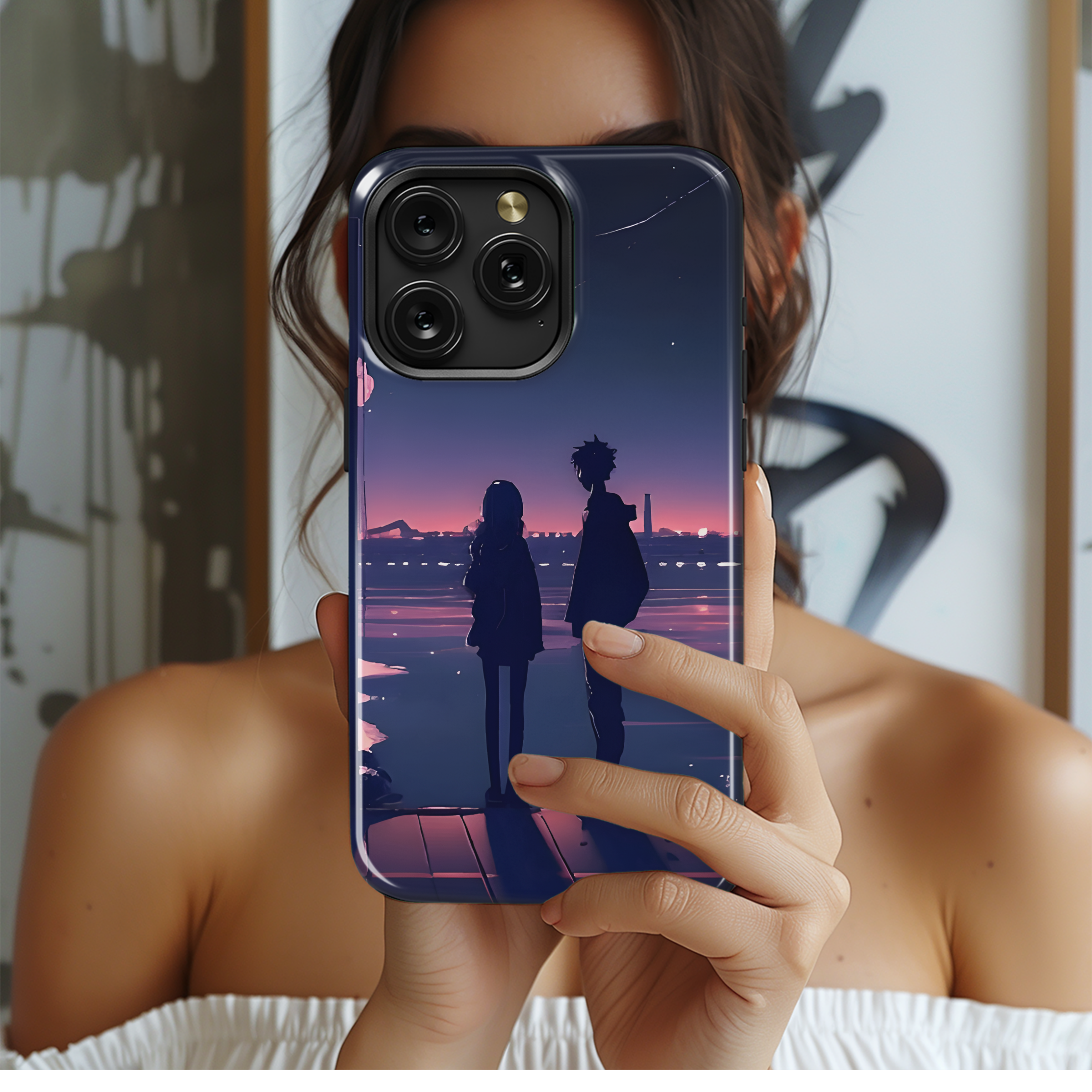 Romantic Night Sky Landscape Phone Case iPhone Samsung Cover Pixel 2131