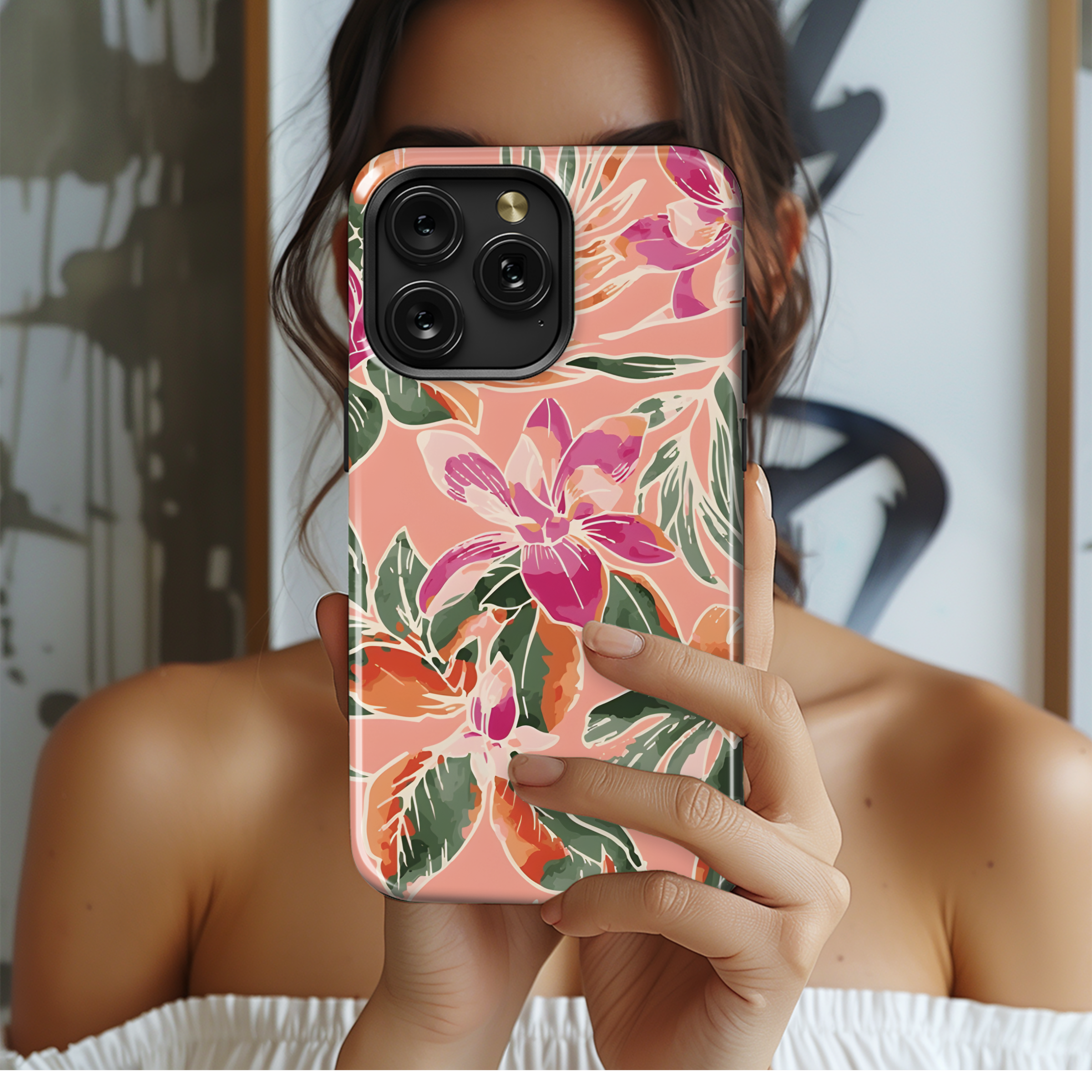 Rose Botanical Pattern Phone Case iPhone Samsung Cover Pixel 2348