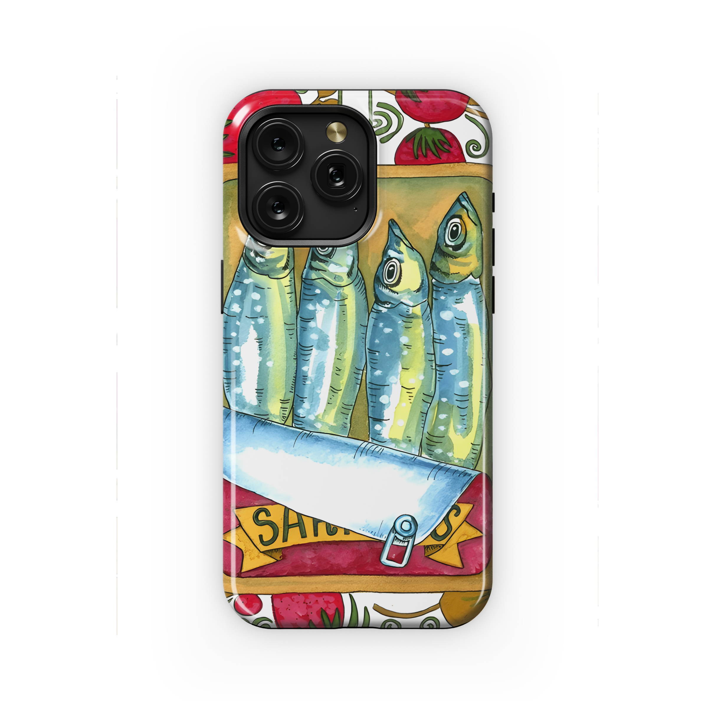 Sardine Painting with Berries Phone Case iPhone Samsung Cover Pixel 2270