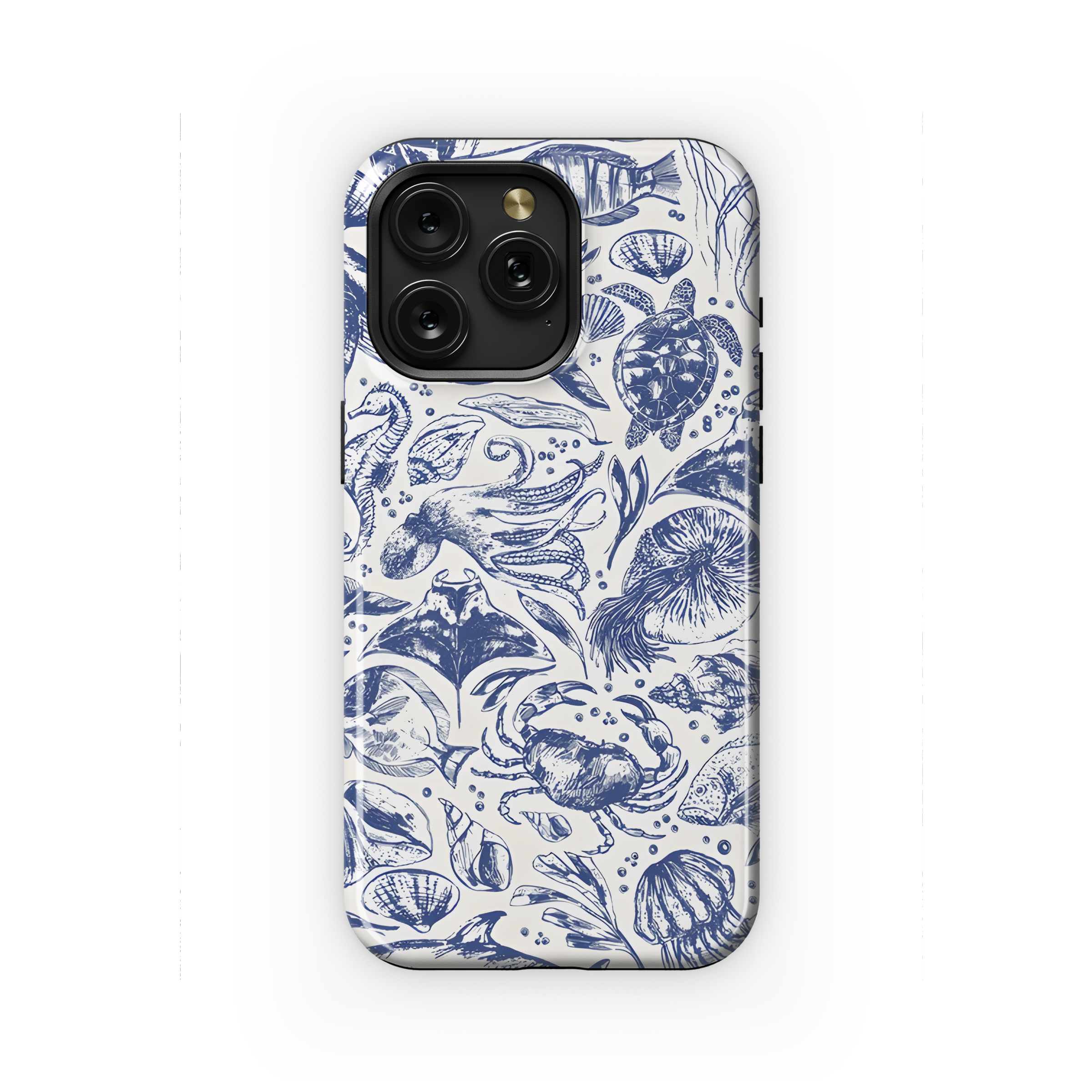 Sea Animal Pattern Blue Phone Case iPhone Samsung Cover Pixel 2322