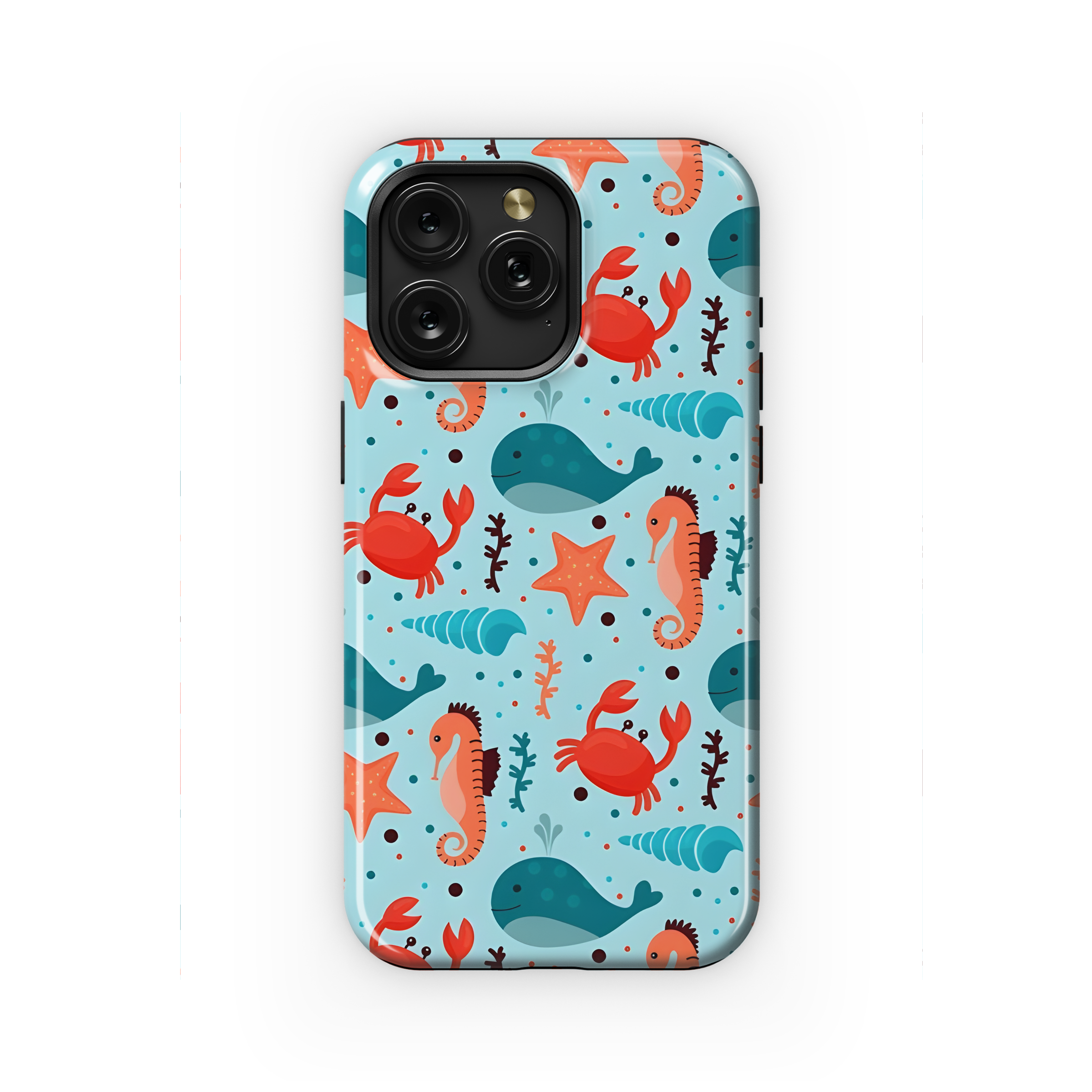 Sea Animals Cartoon Seamless Pattern Phone Case iPhone Samsung Cover Pixel 2325