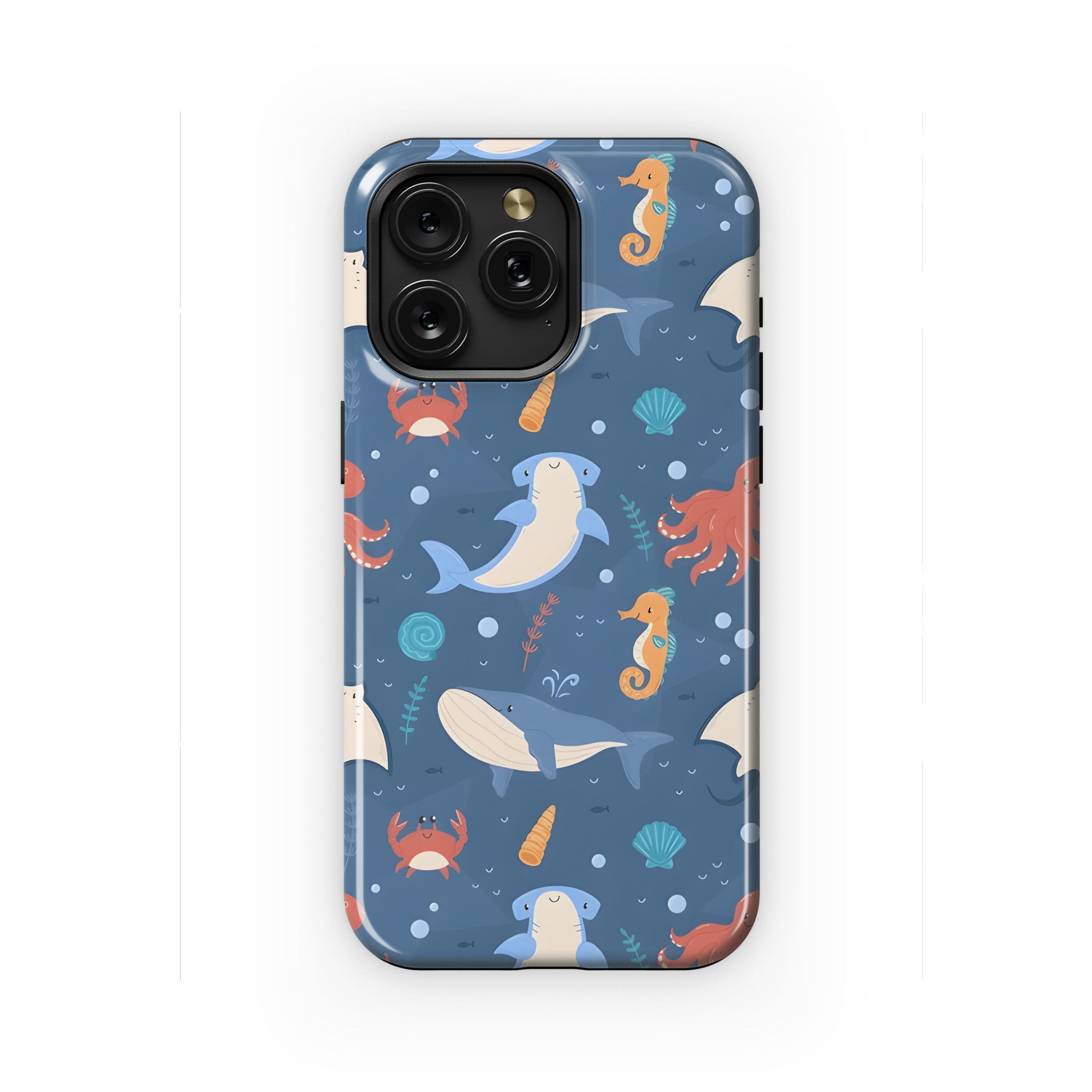 Sea Animals Seamless Pattern Phone Case iPhone Samsung Cover Pixel 2330