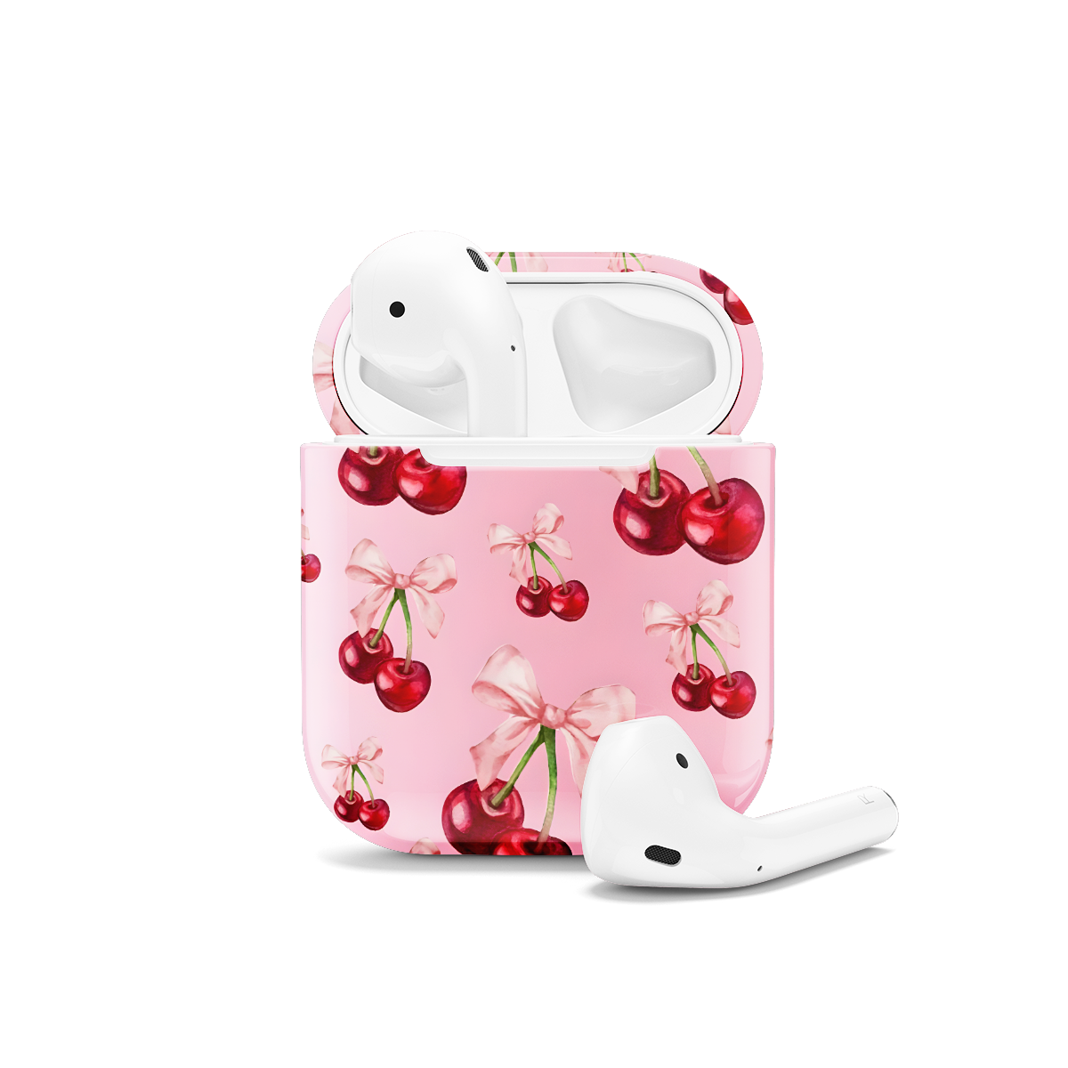 Seamless Aesthetic Pink Cherry Coquette AirPods Case AirPods Pro AirPods Pro 2 AirPods 3 AirPods 2 Glossy 1575