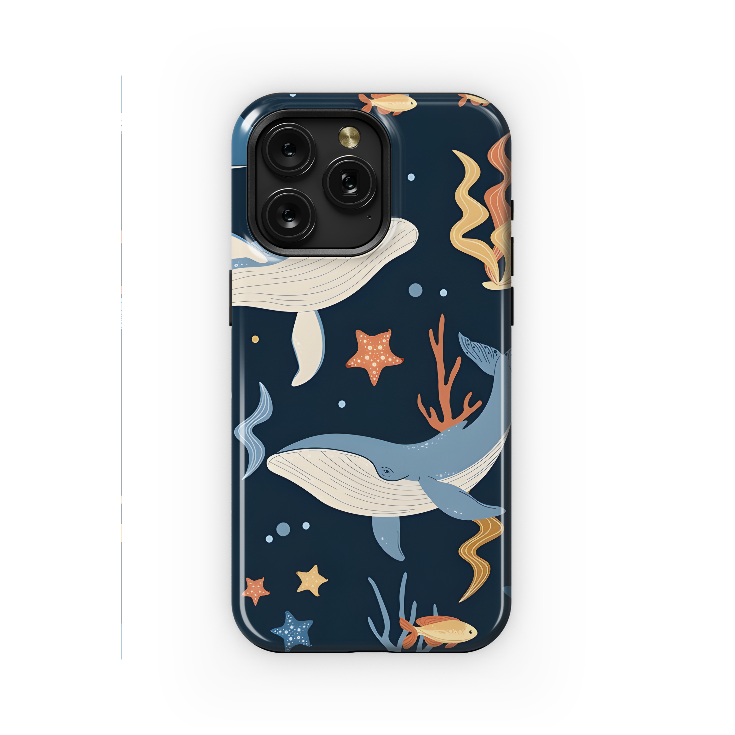 Seamless Cartoon Whale Pattern with Seaweed Phone Case iPhone Samsung Cover Pixel 2257