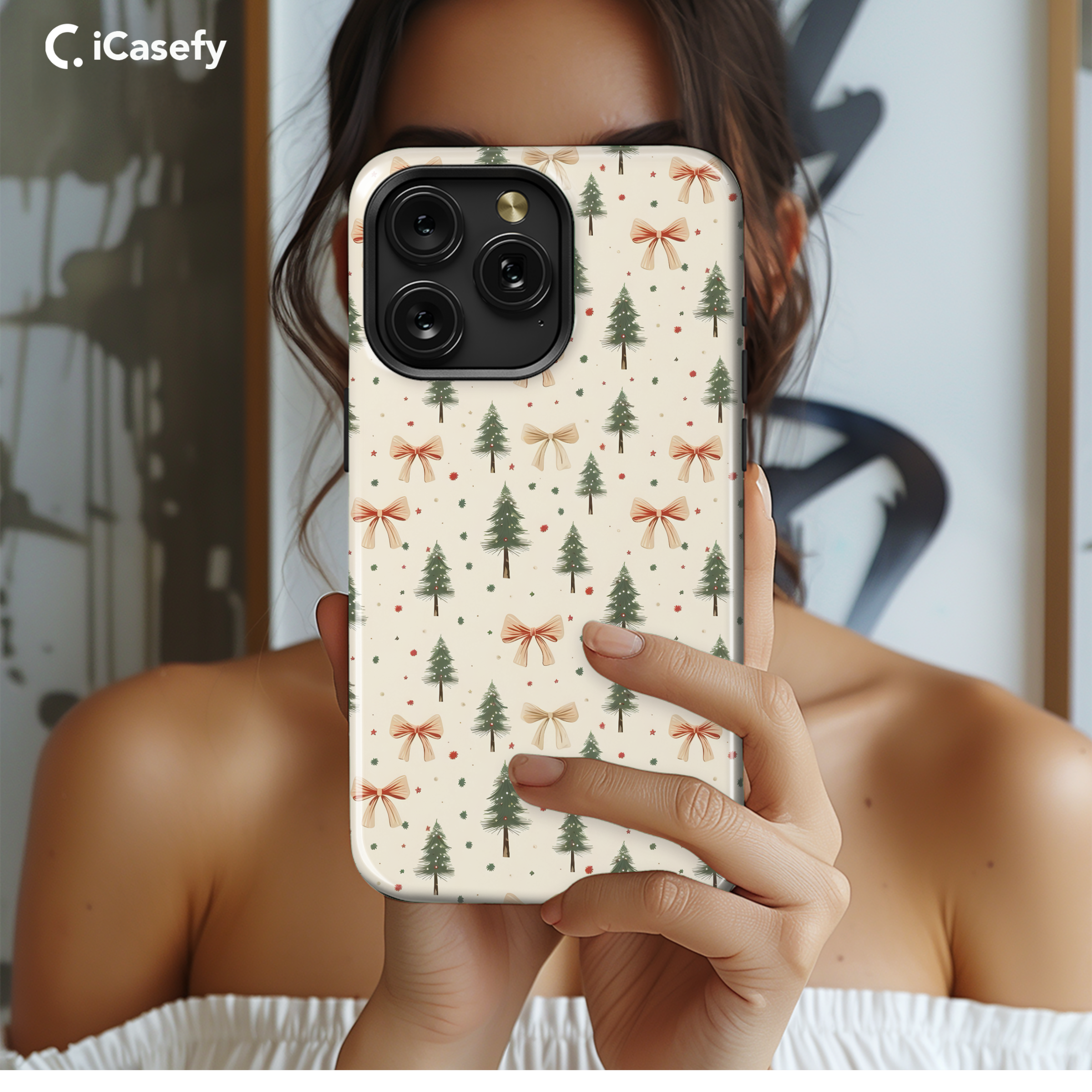 Seamless Christmas Coquette Phone Case iPhone Samsung Cover Pixel 1846