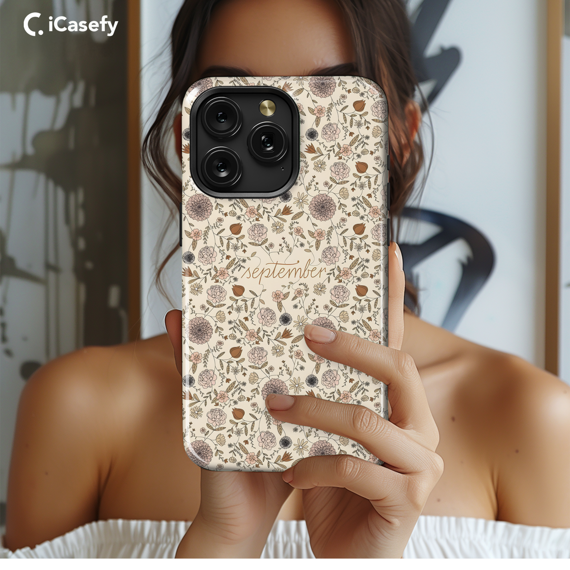 Seamless Floral September Phone Case iPhone Samsung Cover Pixel 1767